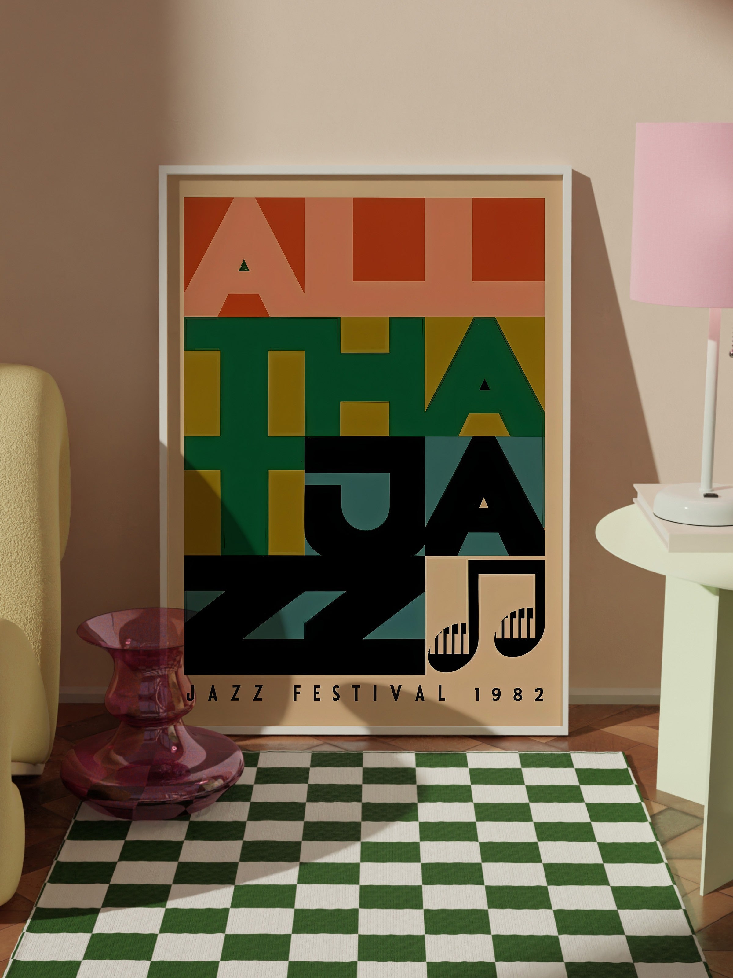 Beyaz Çerçeveli Tablo, Jazz Festival, Comfort Serisi Poster ve Duvar Tablosu, NO:108975