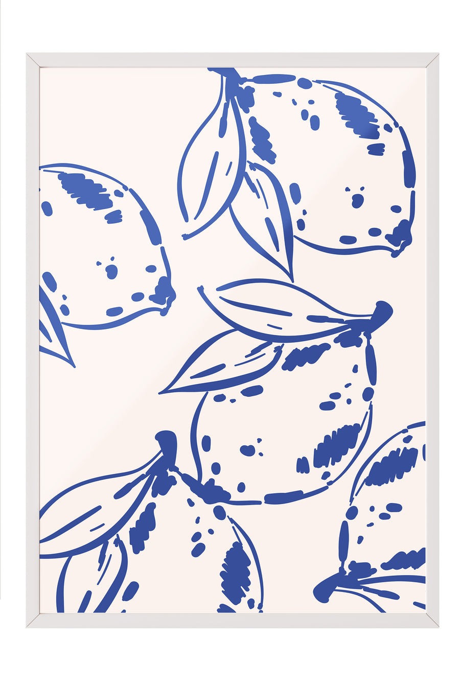 Limon Deseni Poster Poster – Beyaz Çerçeveli Tablo