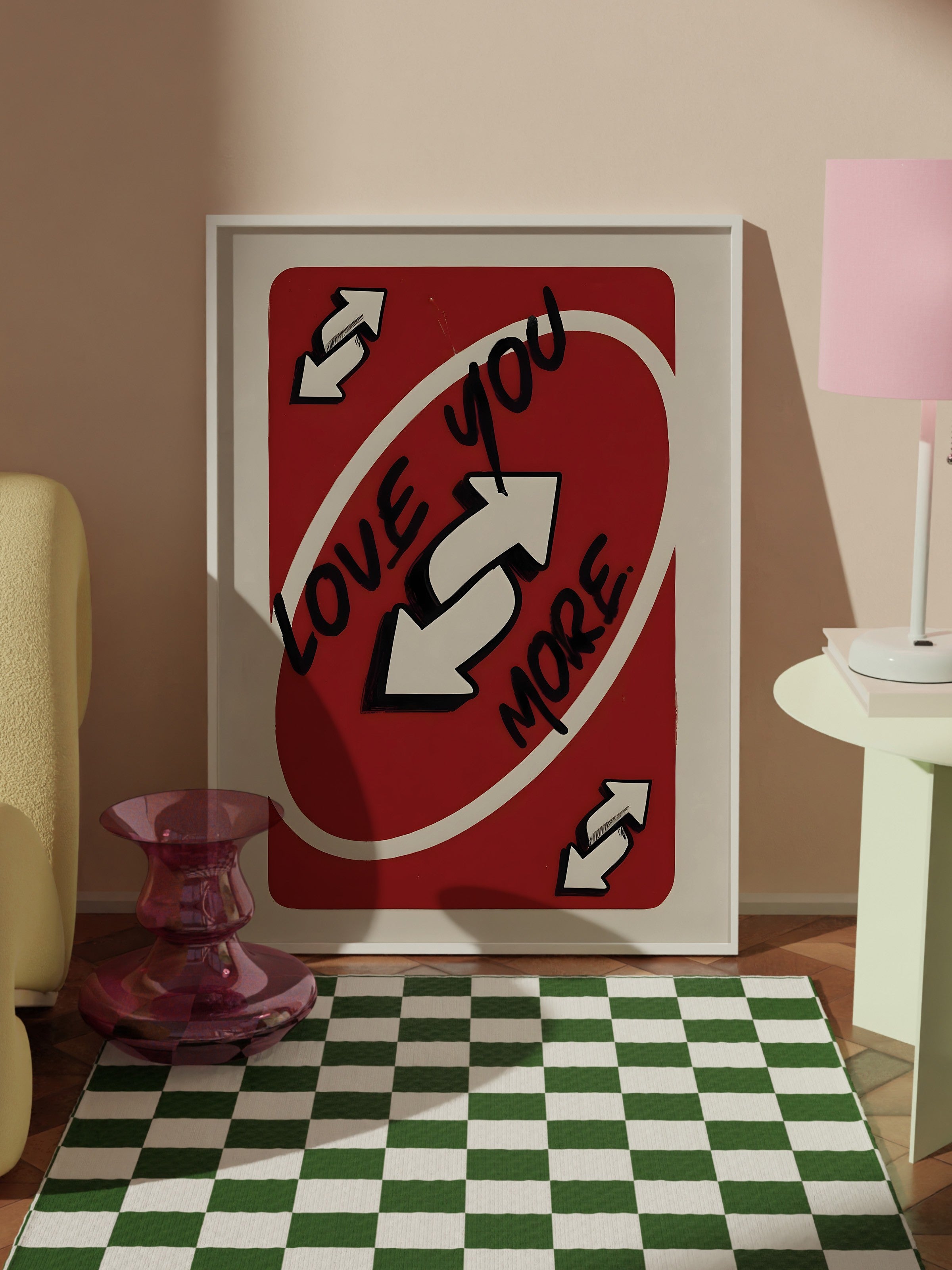 Beyaz Çerçeveli Tablo, Love You More, Comfort Serisi Poster ve Duvar Tablosu, NO:108936