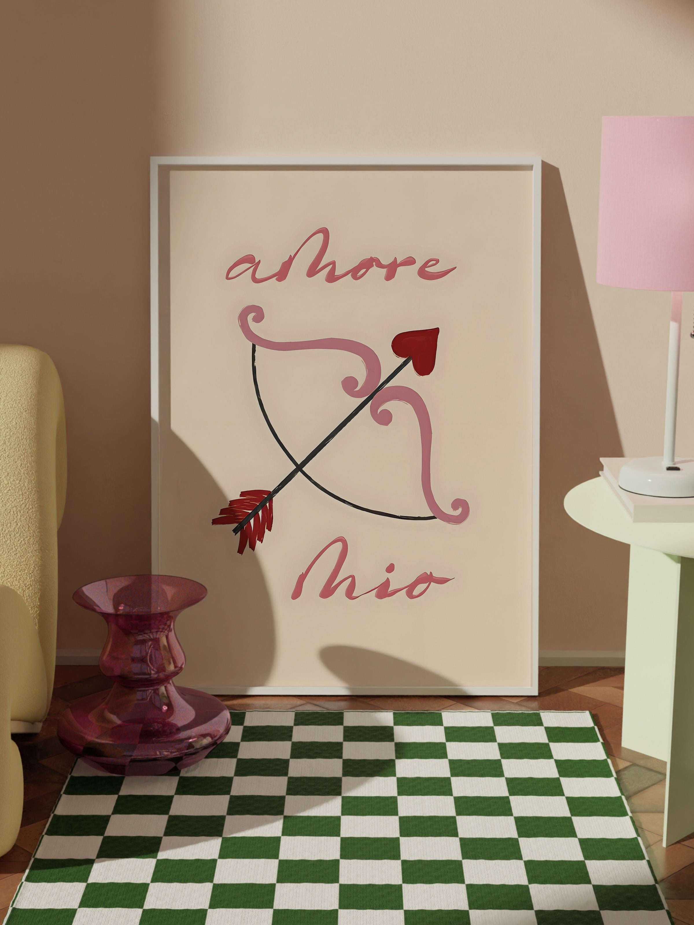 Beyaz Çerçeveli Tablo, Poster ve Çerçeve Seti, Duvar Tablosu, Amore Mio Comfort Serisi NO:108612