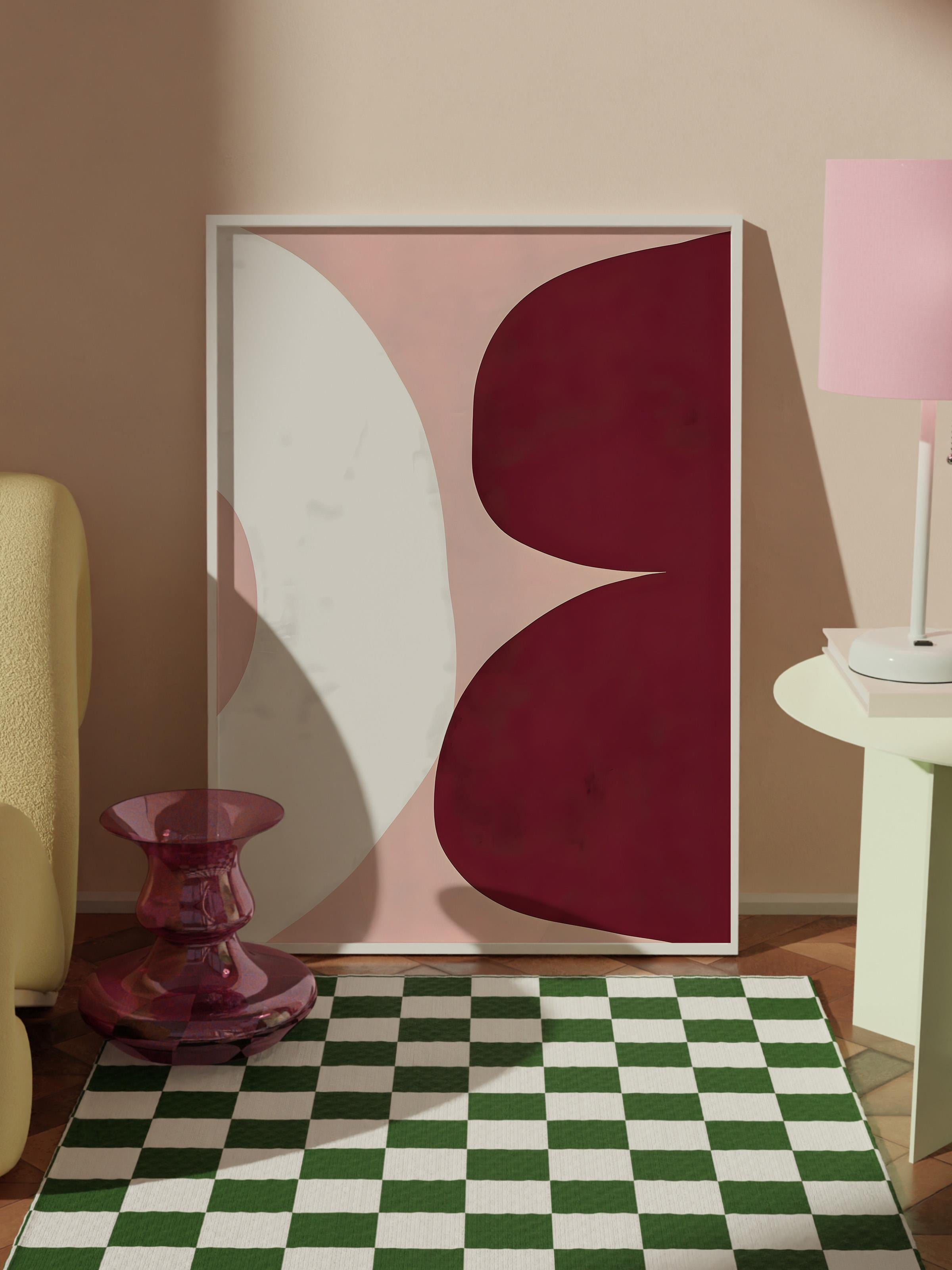 Beyaz Çerçeveli Tablo, Duvar Tablosu, Asymmetrical Shapes No1 Comfort Serisi NO:108610