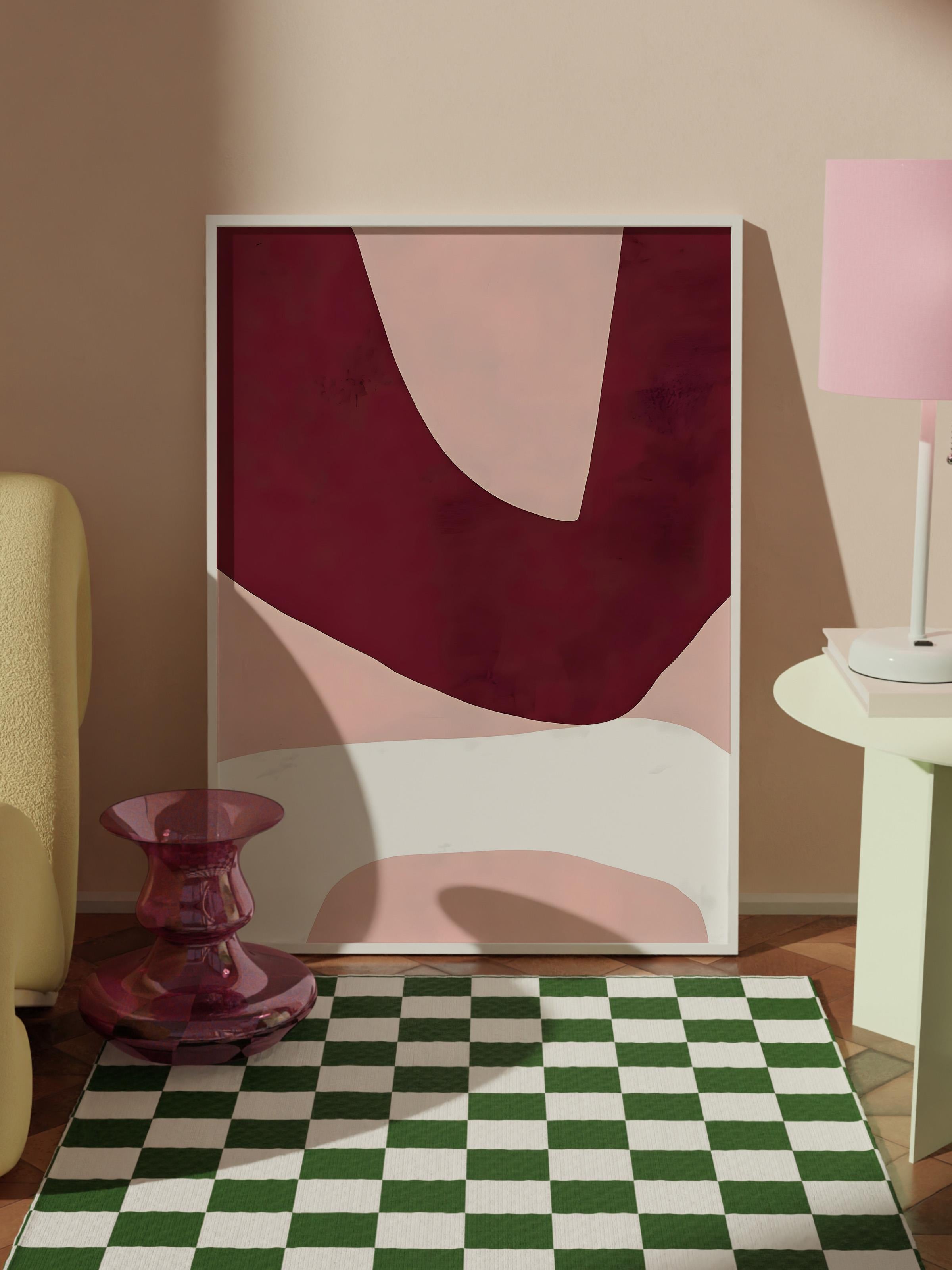 Beyaz Çerçeveli Tablo, Duvar Tablosu, Asymmetrical Shapes No2 Comfort Serisi NO:108611