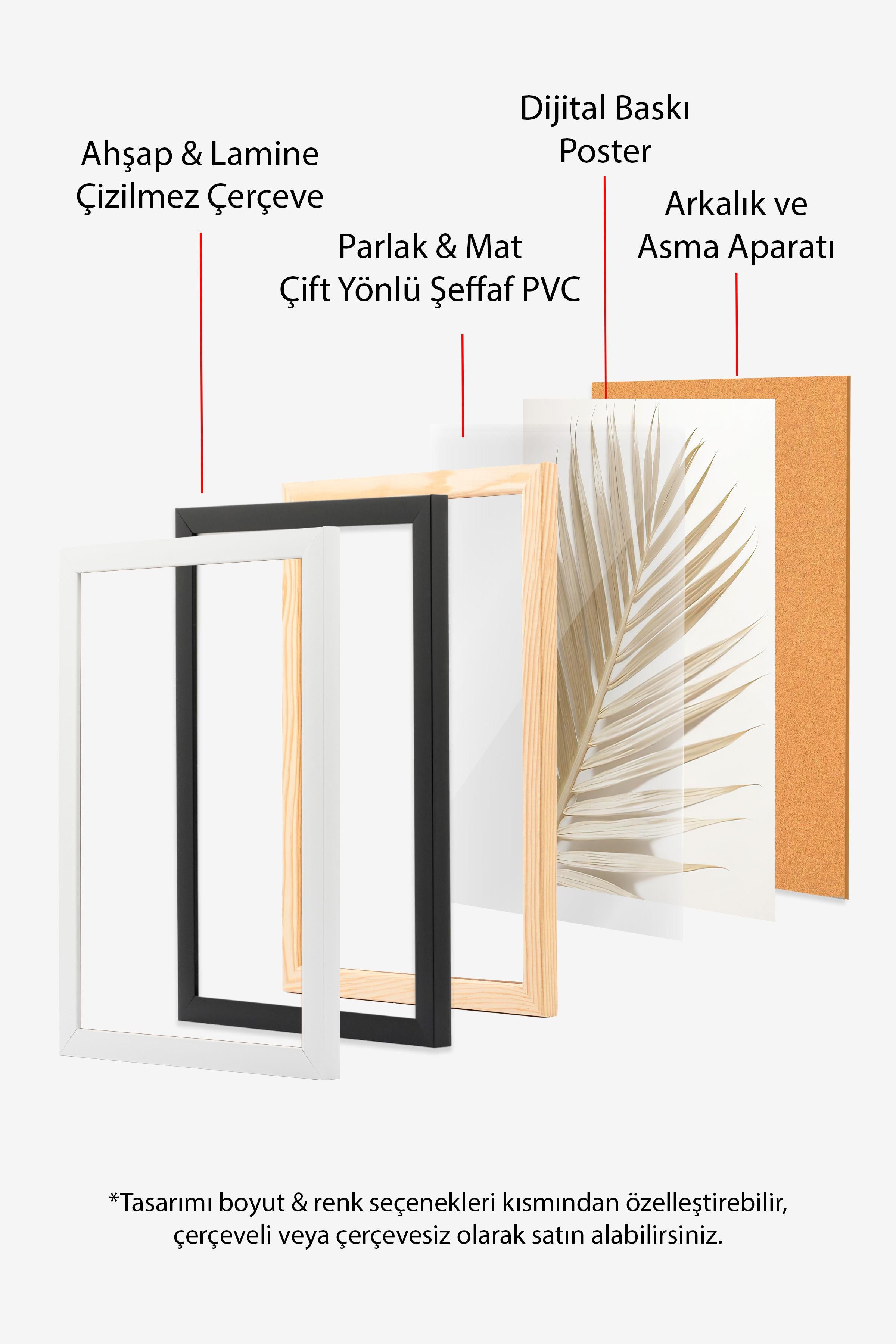 Beyaz Çerçeveli Tablo, Çerçeveli Yılbaşı Poster, Christmas Decorations Comfort Serisi NO:108666