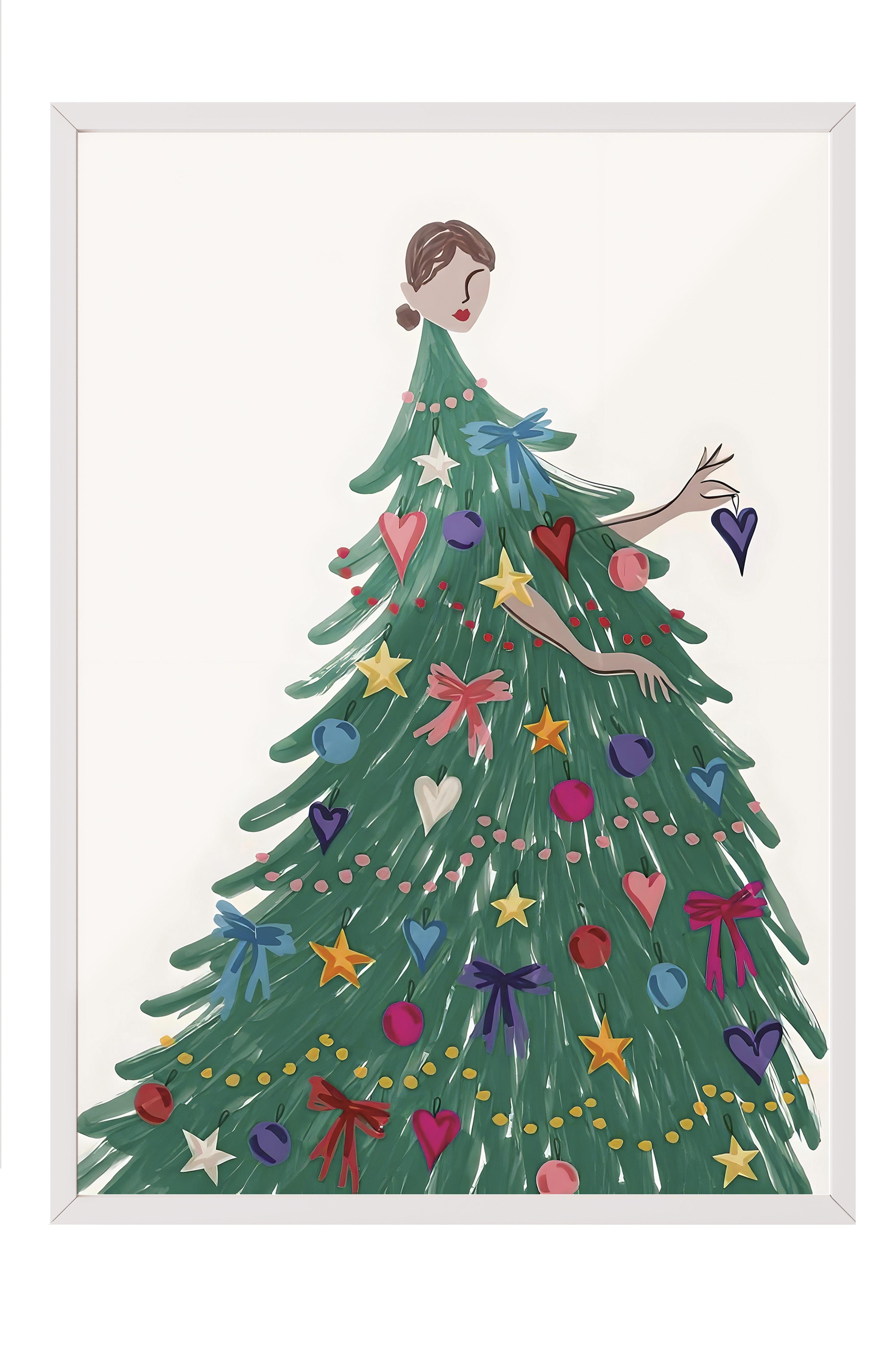 Beyaz Çerçeveli Tablo, Çerçeveli Yılbaşı Poster,  Dress for the Holidays Comfort Serisi NO:108665