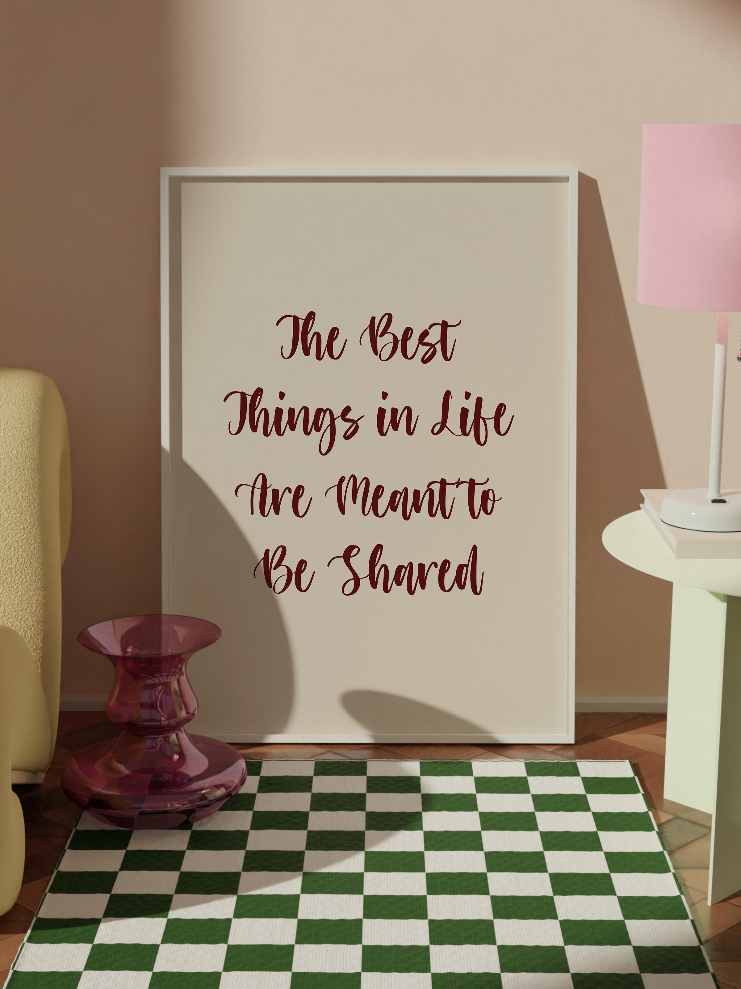 Beyaz Çerçeveli Tablo, Çerçeveli Yılbaşı Poster, The Best Things in Life Comfort Serisi NO:108630