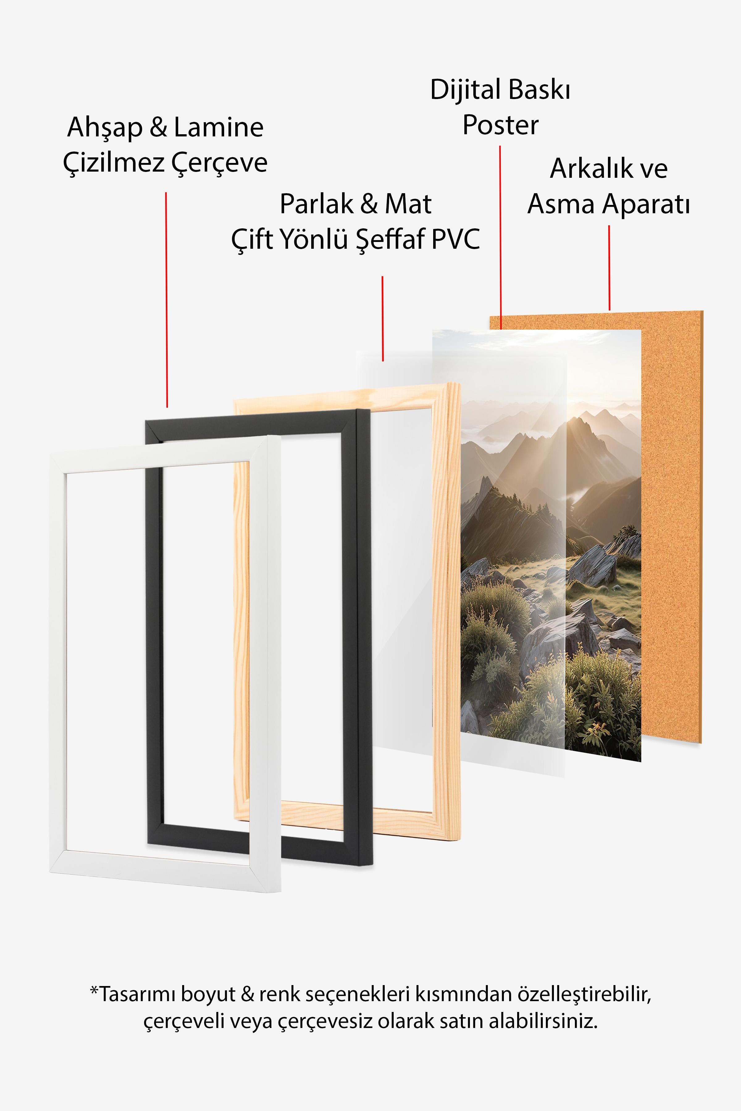 Beyaz Çerçeveli Tablo, Çerçeveli Yılbaşı Poster, The Best Things in Life Comfort Serisi NO:108630