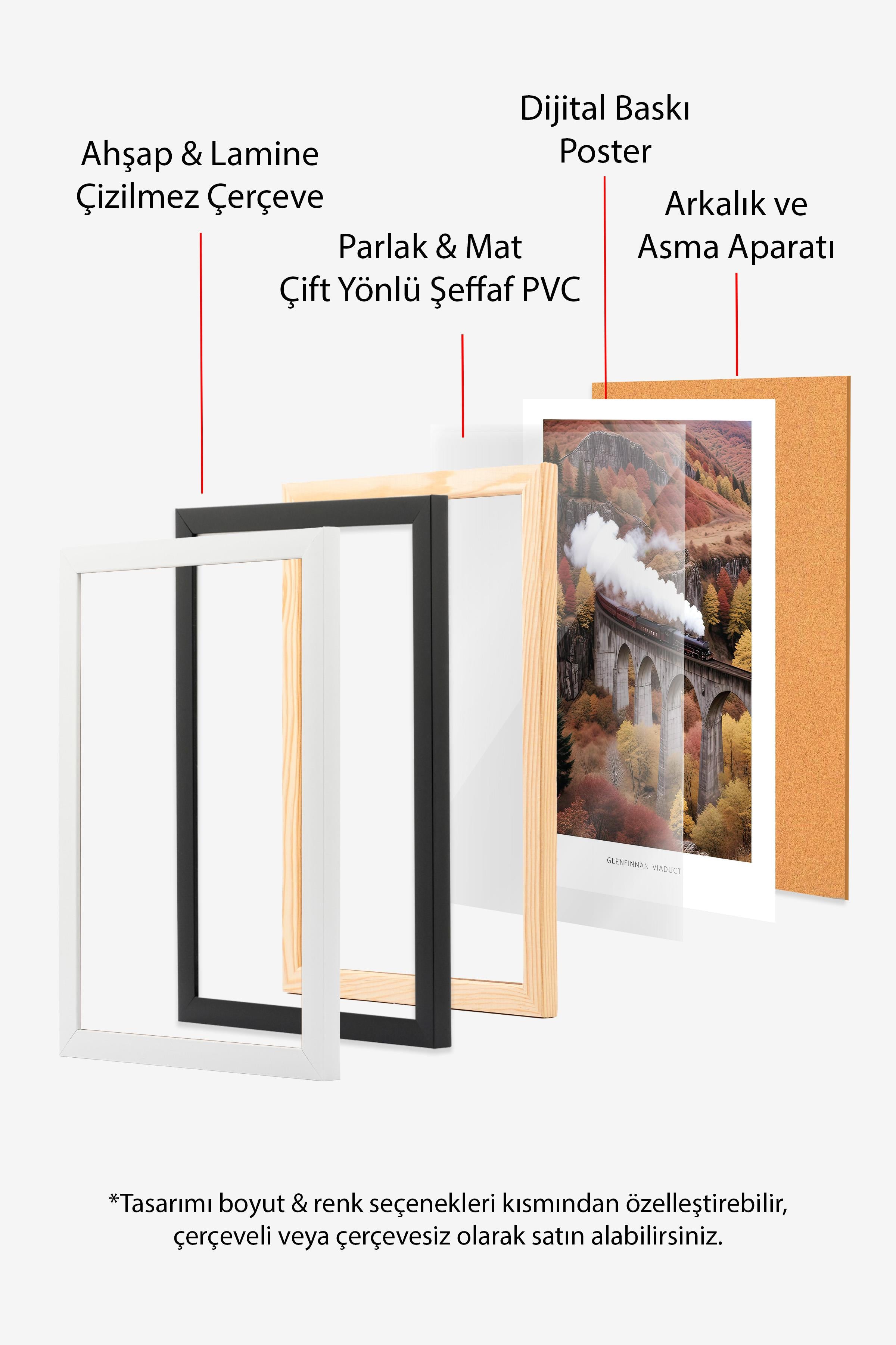 Beyaz Çerçeveli Tablo, Poster ve Çerçeve Seti, Exposition D'art Graphique Comfort Serisi NO:108582