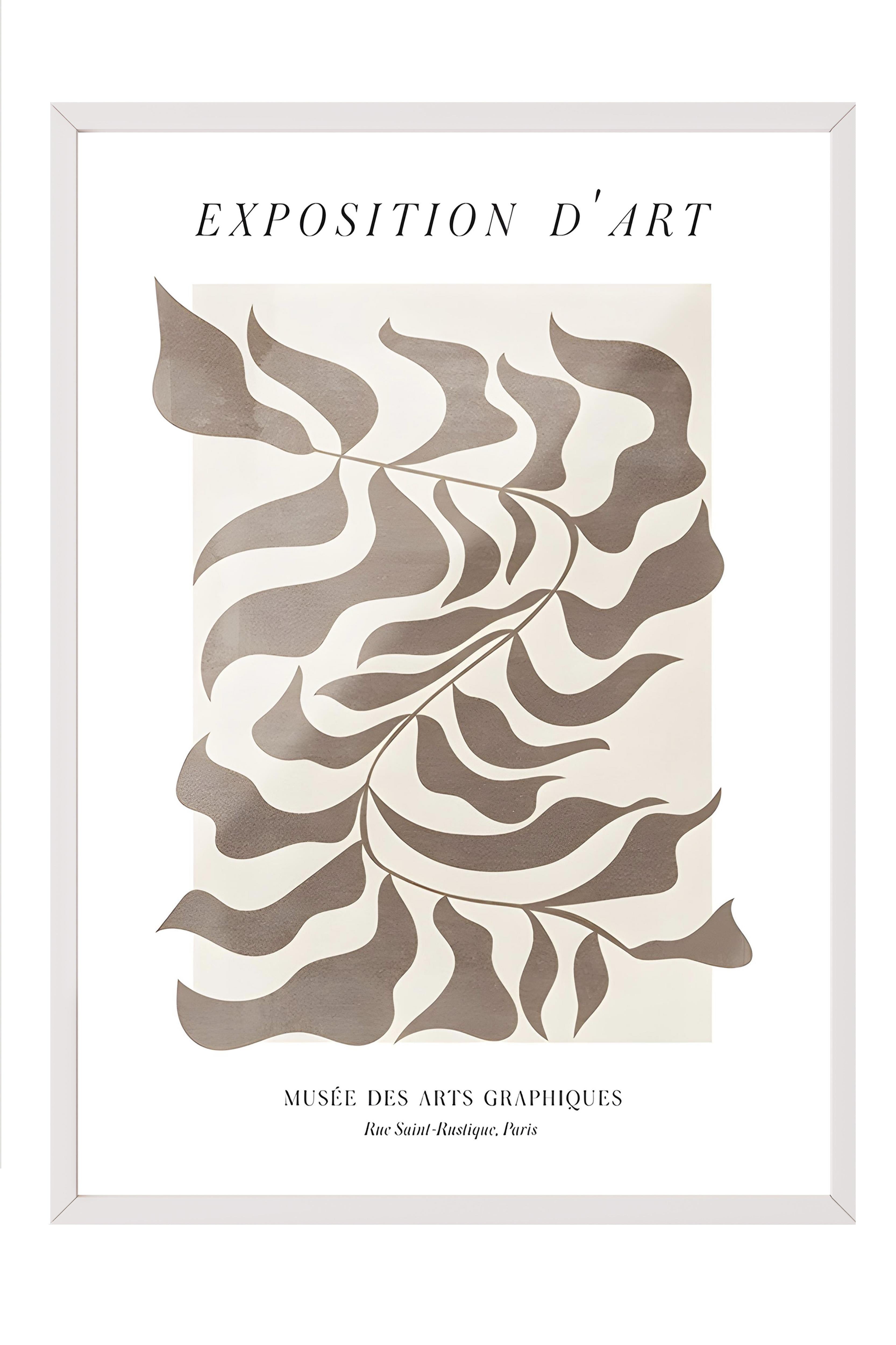 Beyaz Çerçeveli Tablo, Poster ve Çerçeve Seti, Exposition D'art Graphique Comfort Serisi NO:108582