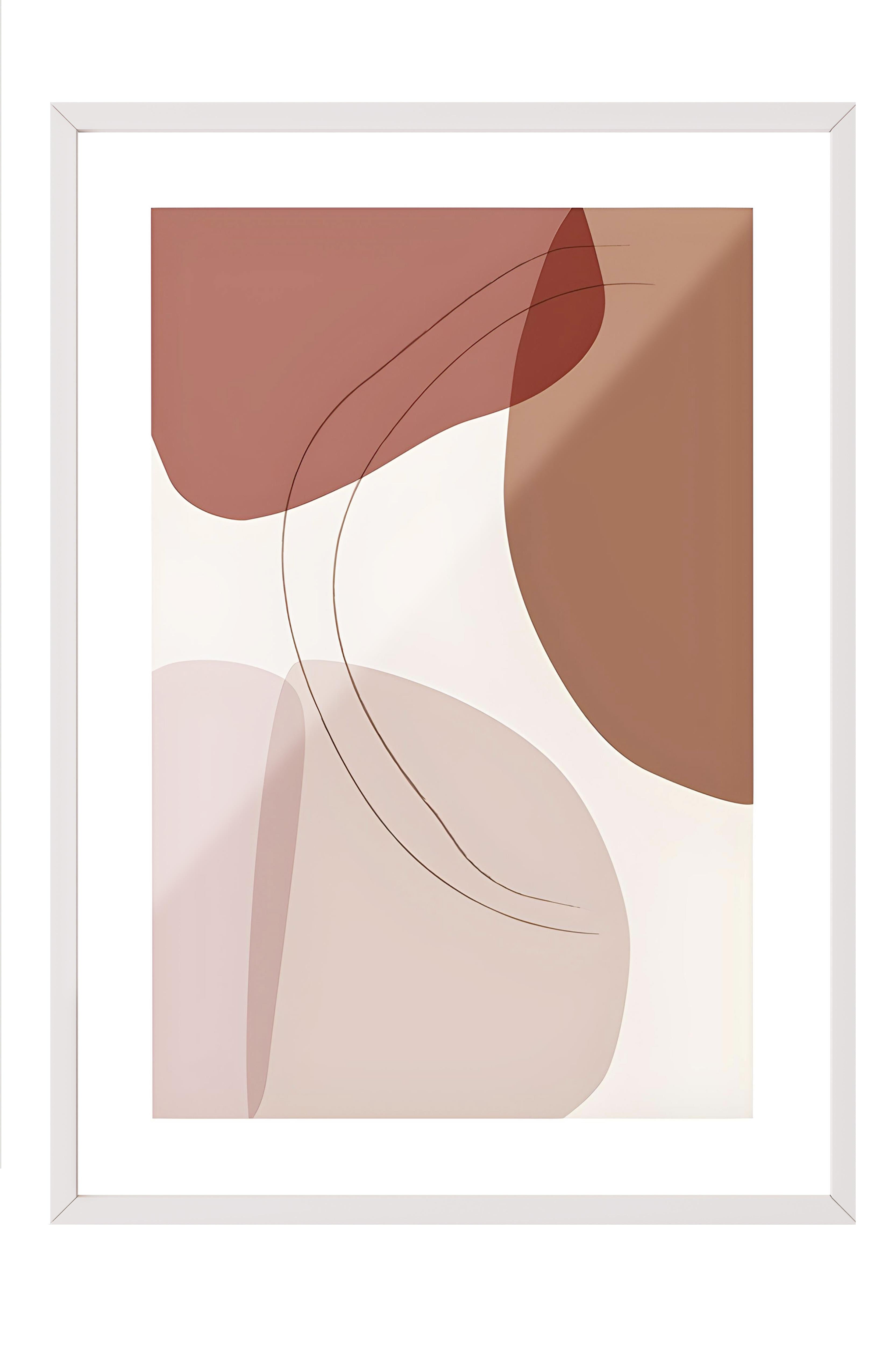 Beyaz Çerçeveli Tablo, Poster ve Çerçeve Seti, Graphic Shapes and Lines No2 Comfort Serisi NO:108586