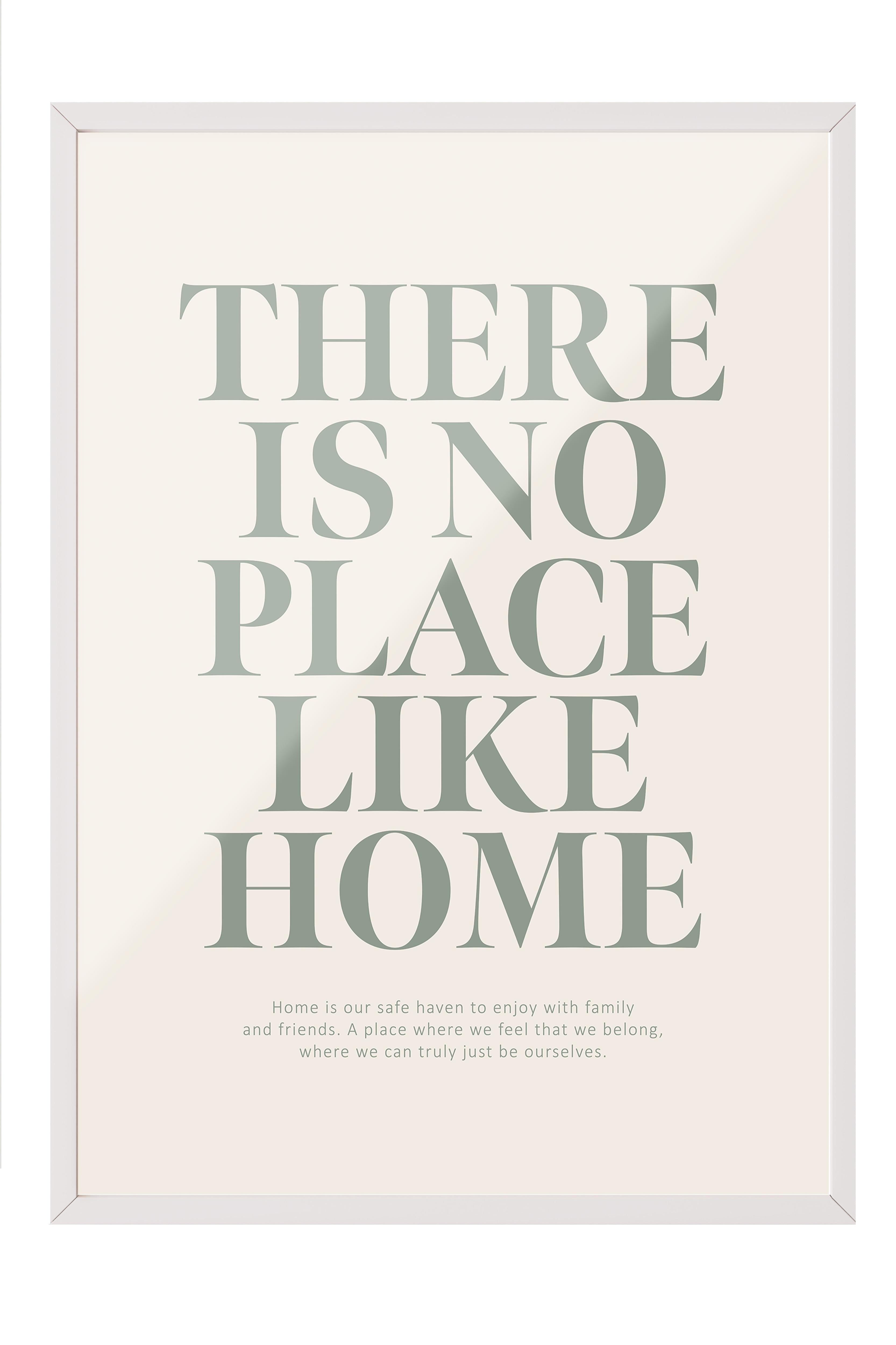 Beyaz Çerçeveli Tablo, Poster ve Çerçeve Seti, There Is No Place Like Home Comfort Serisi NO:108596