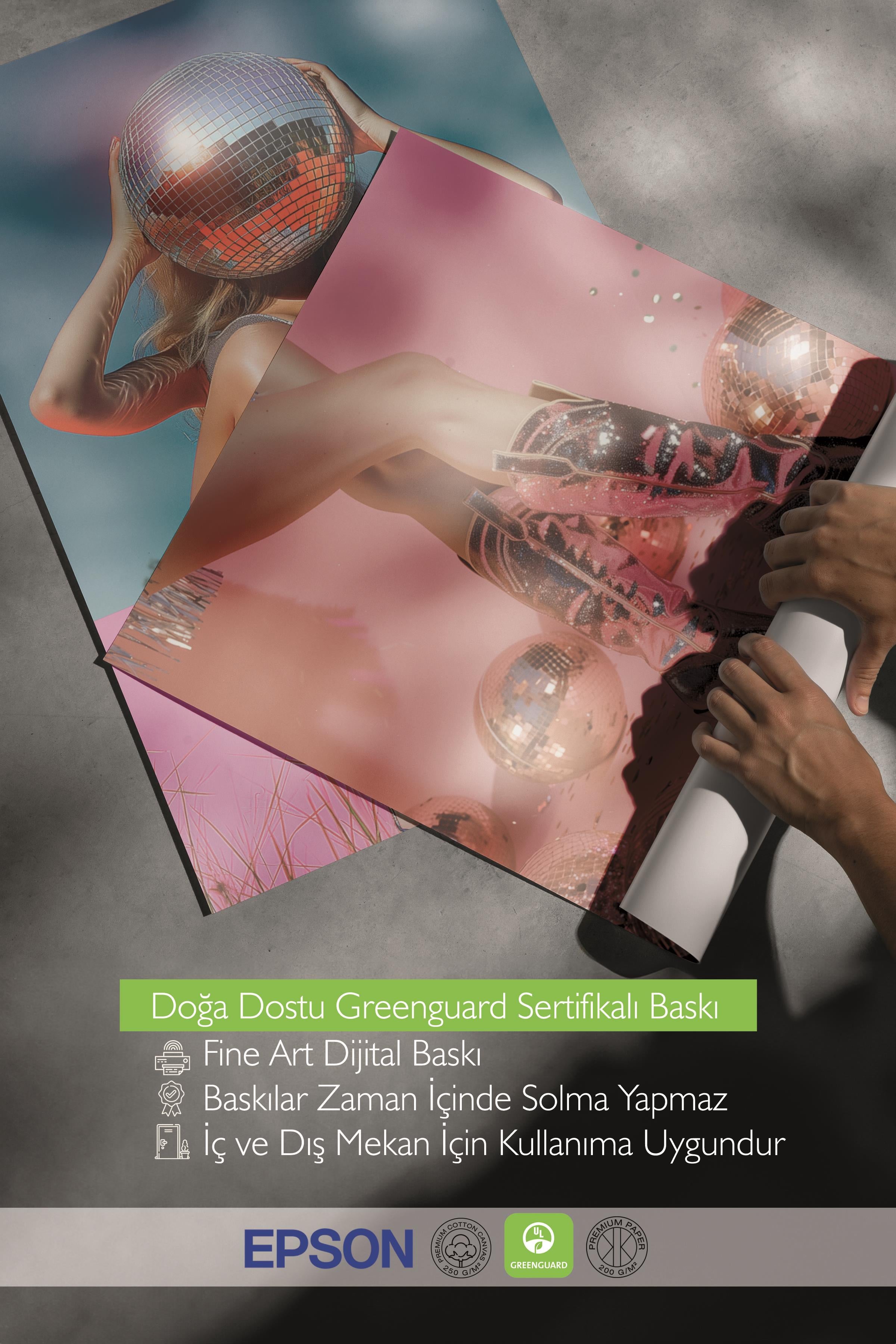 Beyaz Çerçeveli Tablo Seti, Disko Topu Maximalist Duvar Tablosu, 3 Adet Poster Seti, No:300795