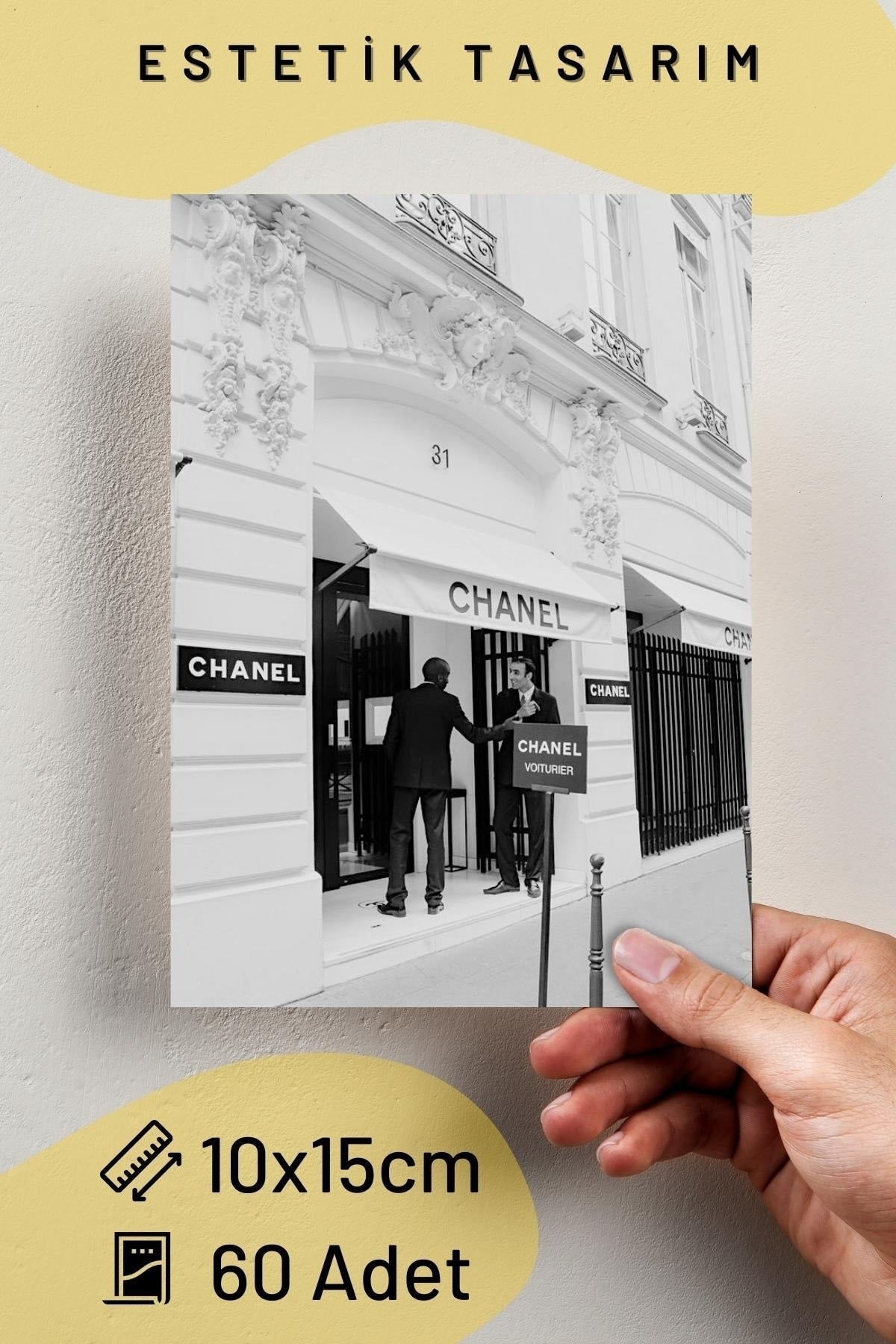 Beyaz Estetik Vintage Duvar Poster Seti - 60 Adet - Arkası Yapışkanlı Kolaj Seti - 10cm*15cm