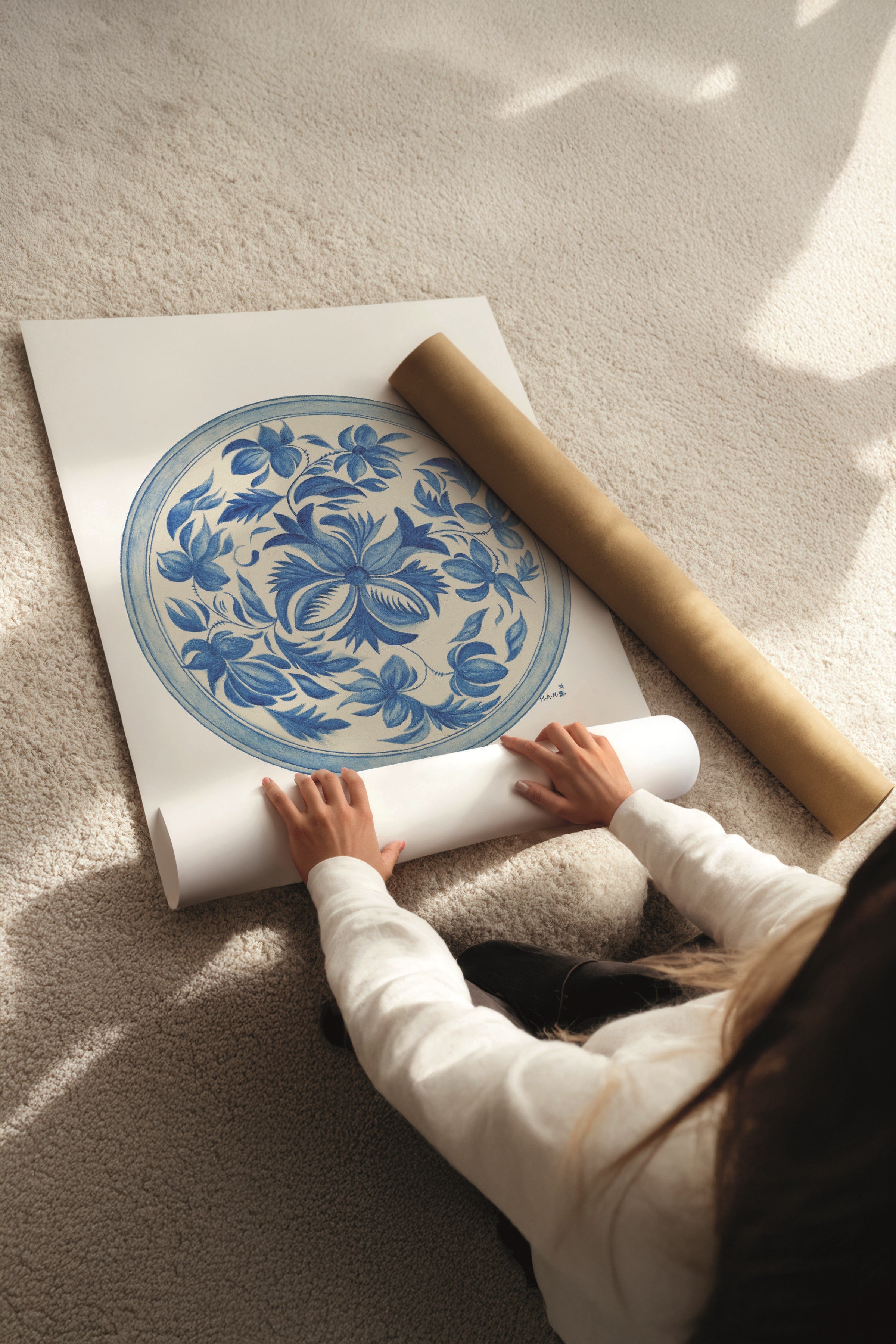 Beyaz Tablo Seti, 3 Adet Beyaz Çerçeveli Poster Hokusai Waves Model No:300866, Pembe Duvar Dekor