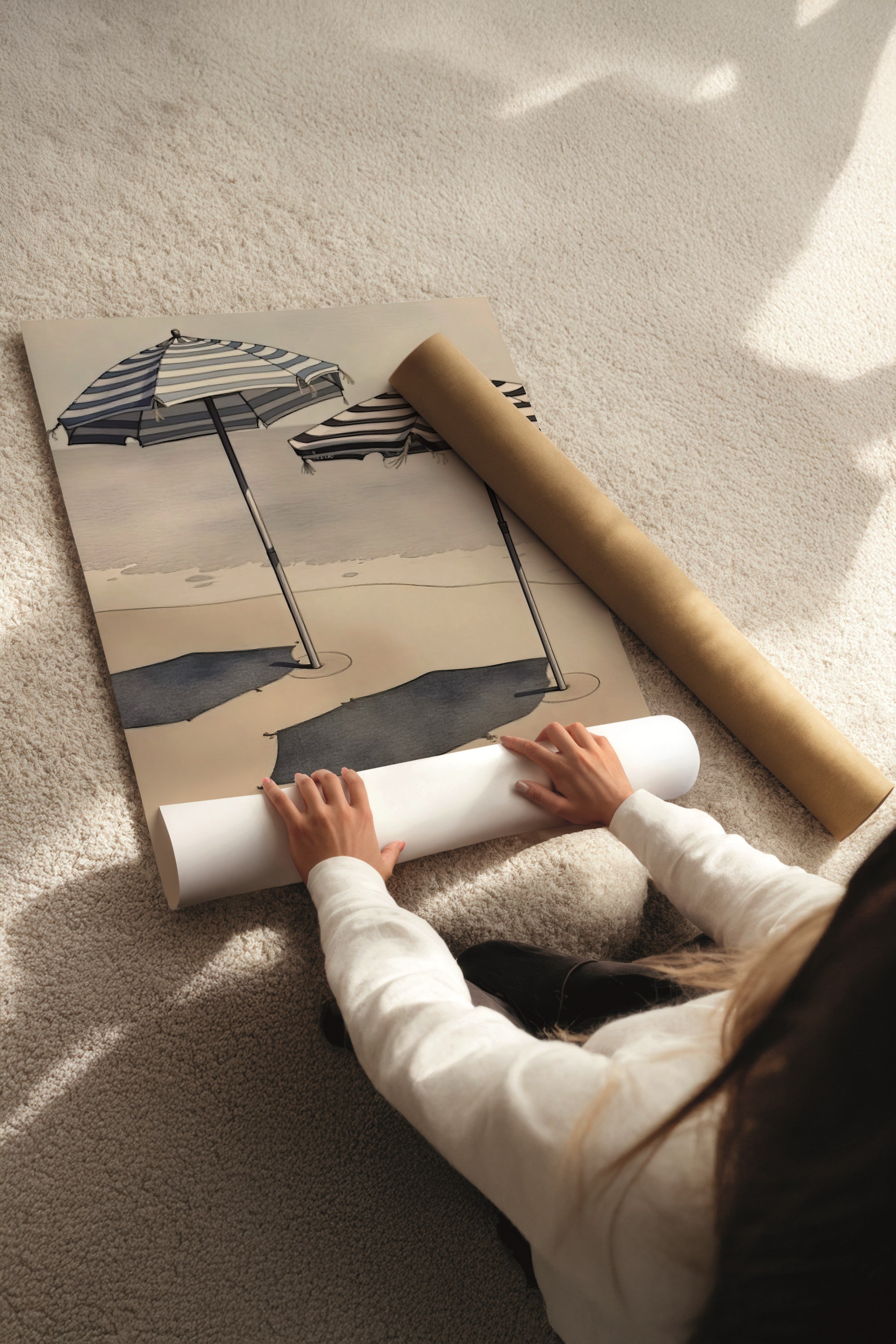 Beyaz Tablo Seti, 3 Adet Beyaz Çerçeveli Poster Home Model No:300861, Kahverengi Duvar Dekoru