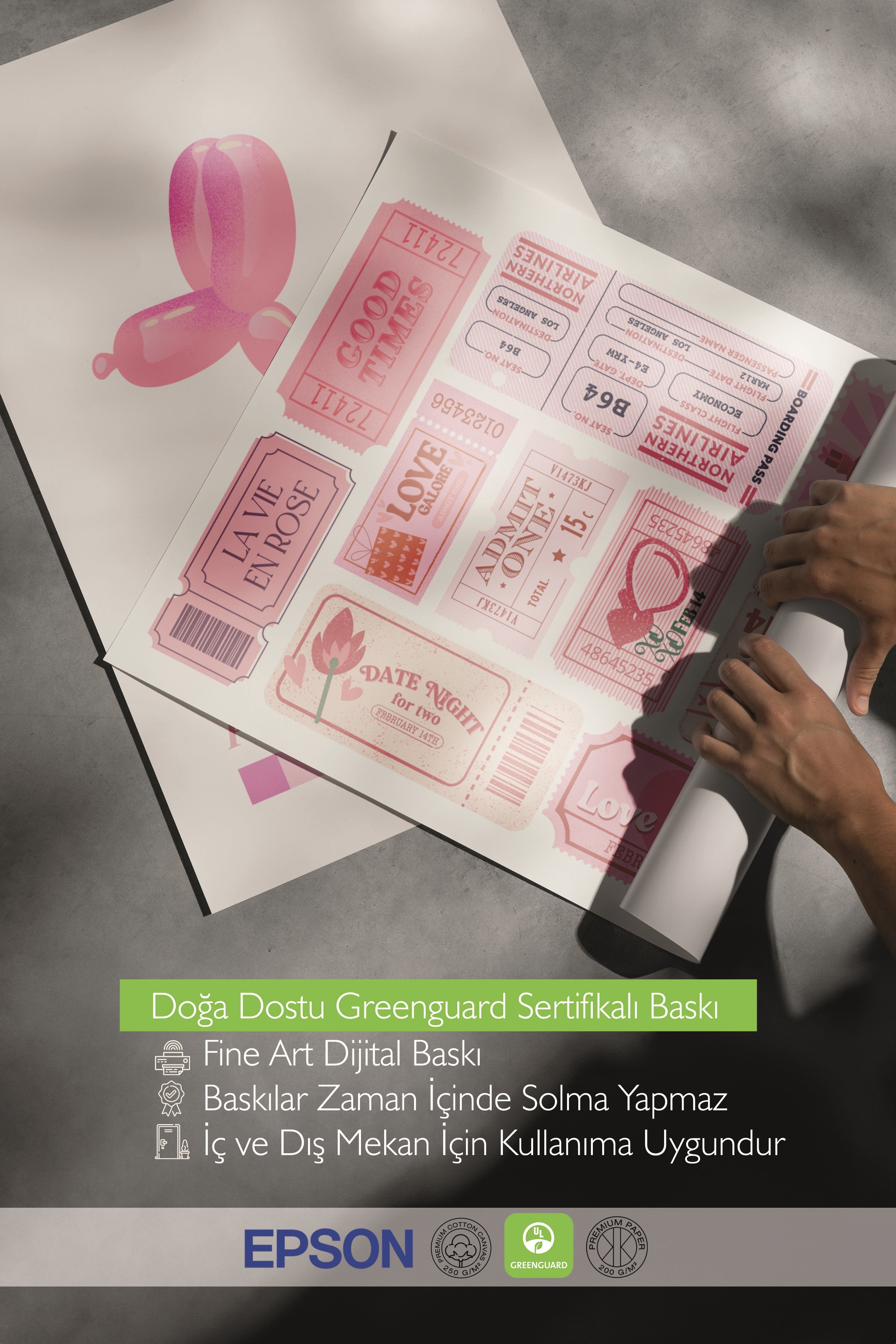 Beyaz Tablo Seti, 3 Adet Beyaz Çerçeveli Poster Preppy Model No:300893, Pembe Duvar Dekoru
