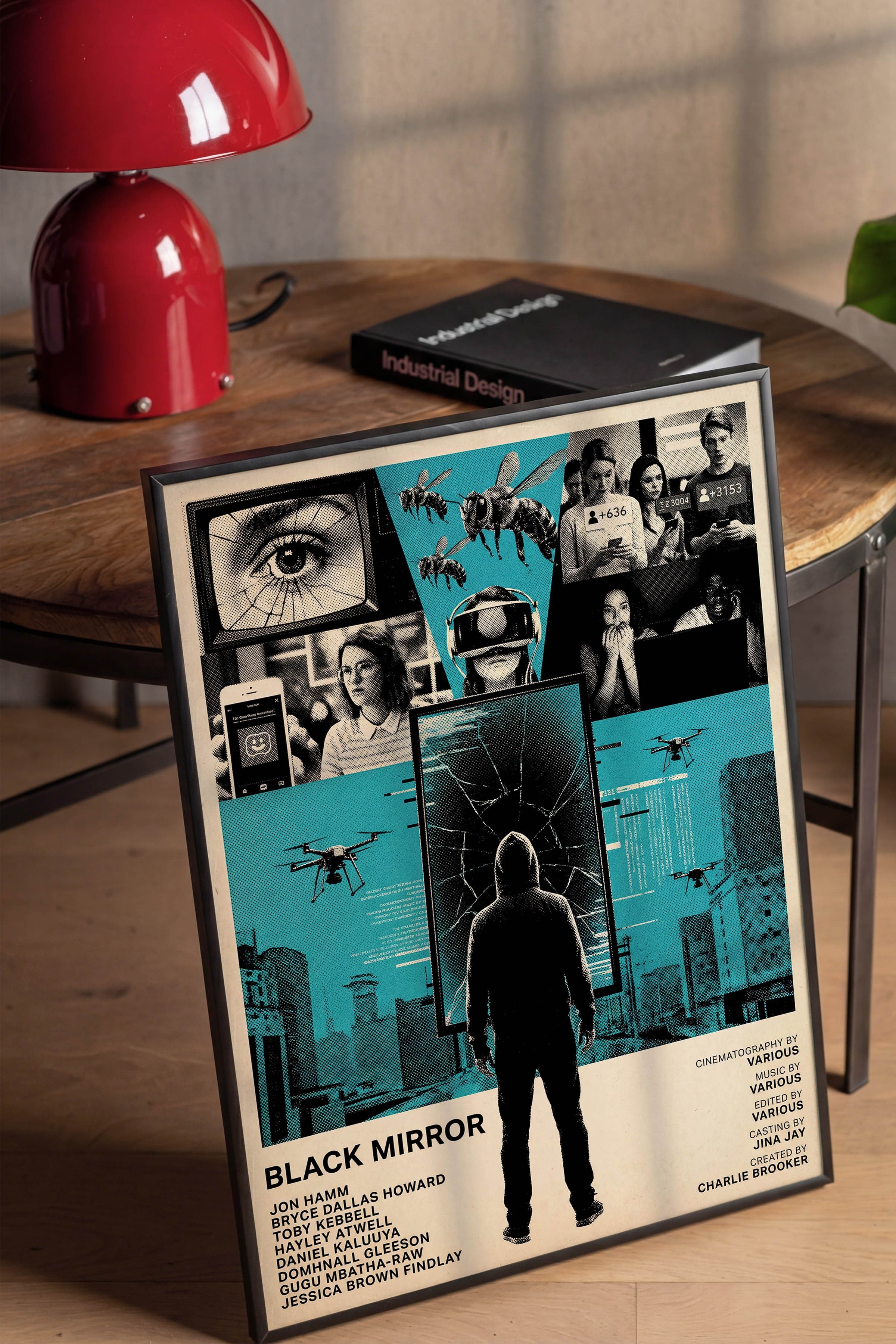 Black Mirror Siyah Çerçeveli Poster, Sinema ve Dizi Tablo, Film Dizi Afişleri NO:112788
