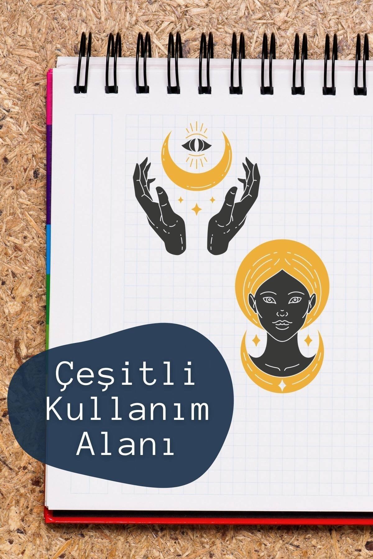 Boho Sticker Seti - 10 Adet Etiket Seti- Telefon, Tablet, Defter Laptop Uyumlu Etiket