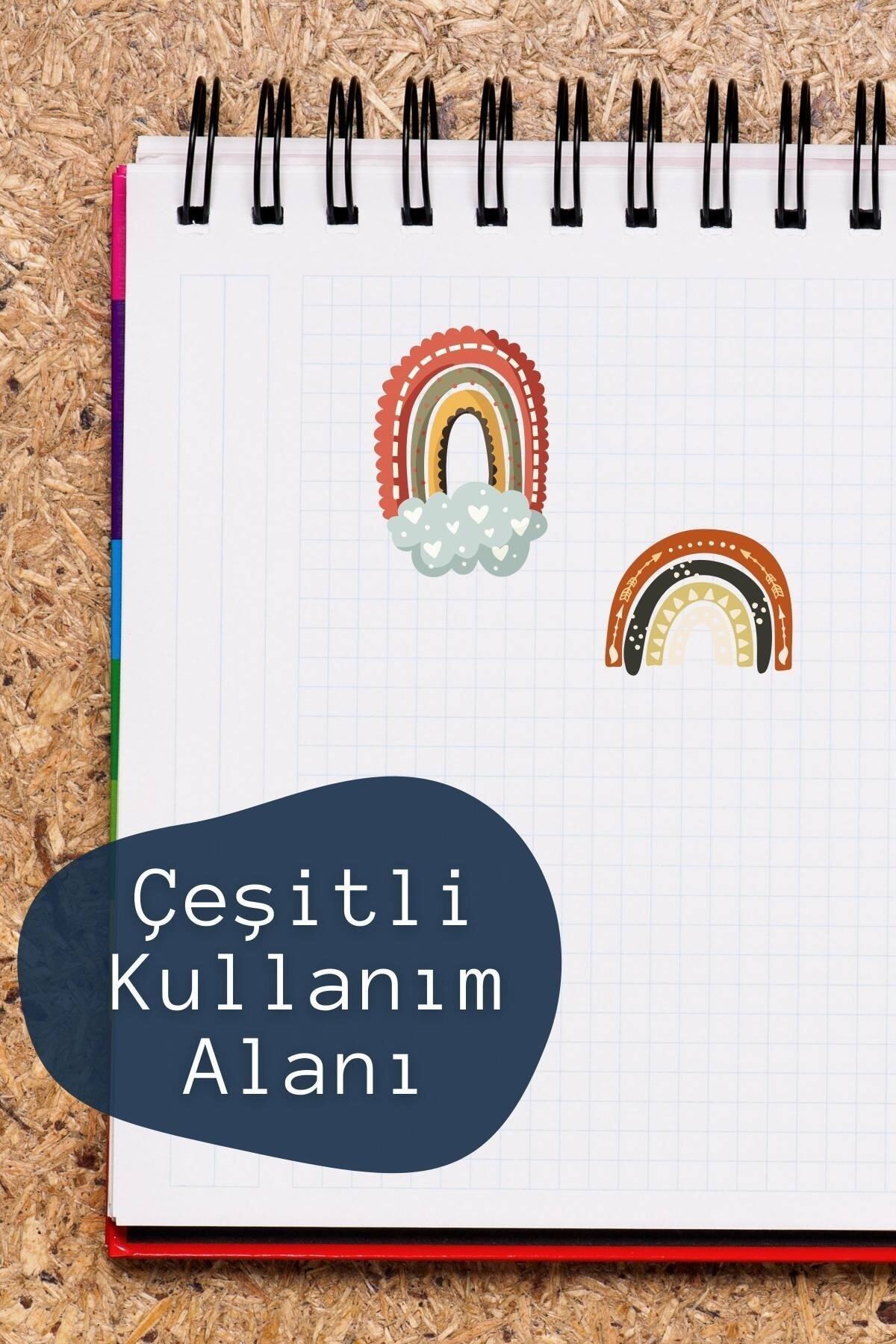 Boho Temalı Sticker Seti - 13 Adet Etiket Seti- Telefon, Tablet, Defter Laptop Uyumlu Etiket