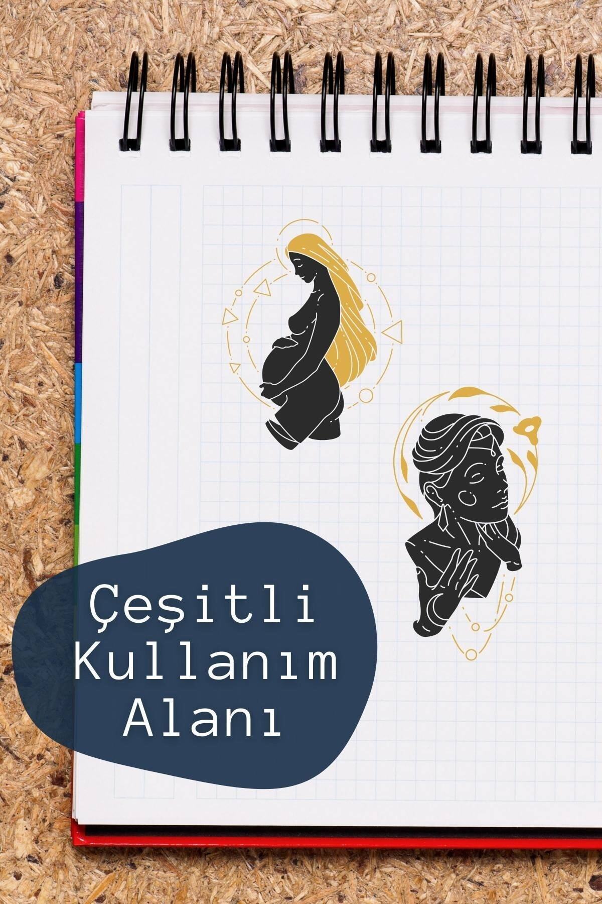 Boho Temalı Sticker Seti - 4 Adet Etiket Seti- Telefon, Tablet, Defter Laptop Uyumlu Etiket