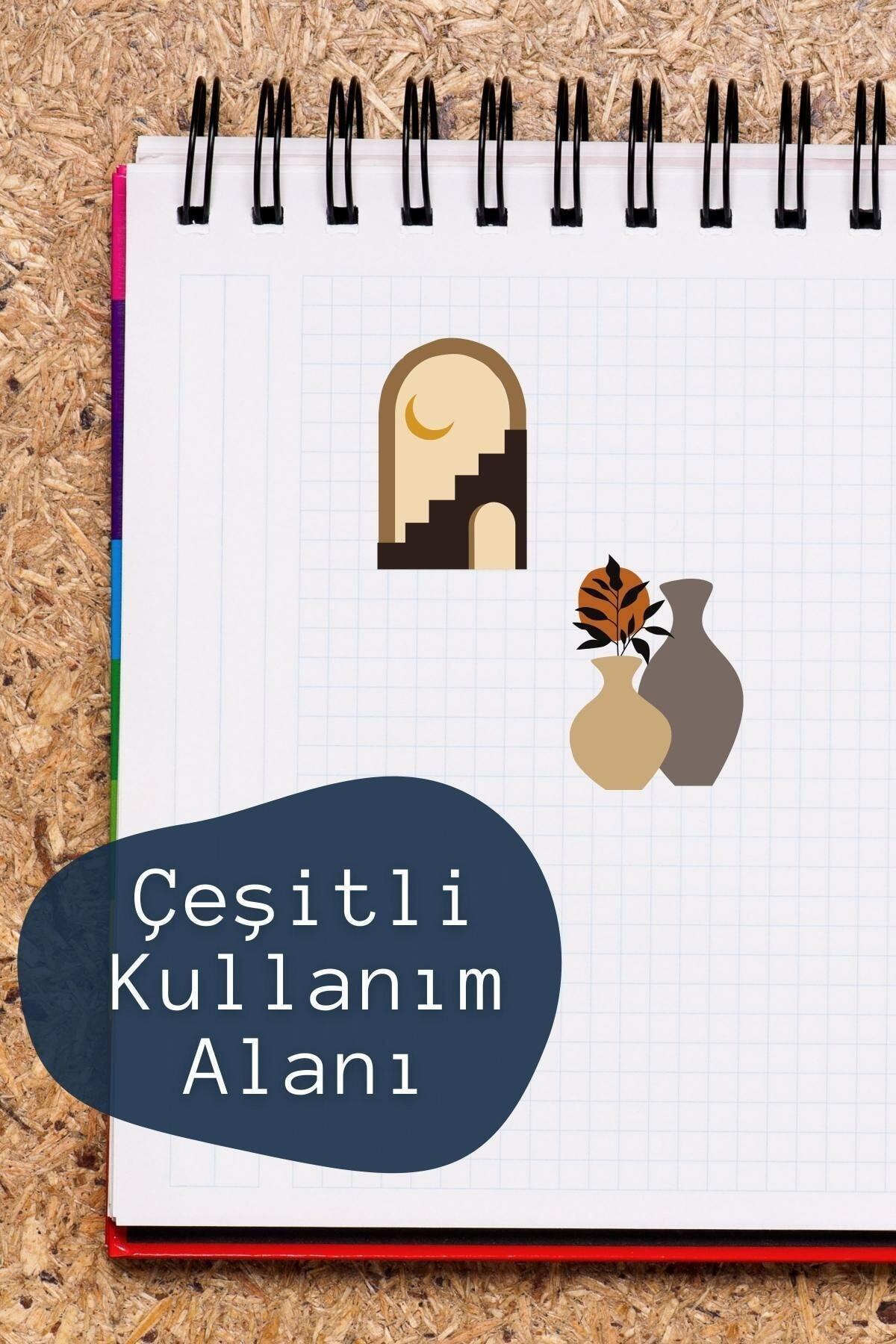 Boho Temalı Sticker Seti - 4 Adet Etiket Seti- Telefon, Tablet, Defter Laptop Uyumlu Etiket