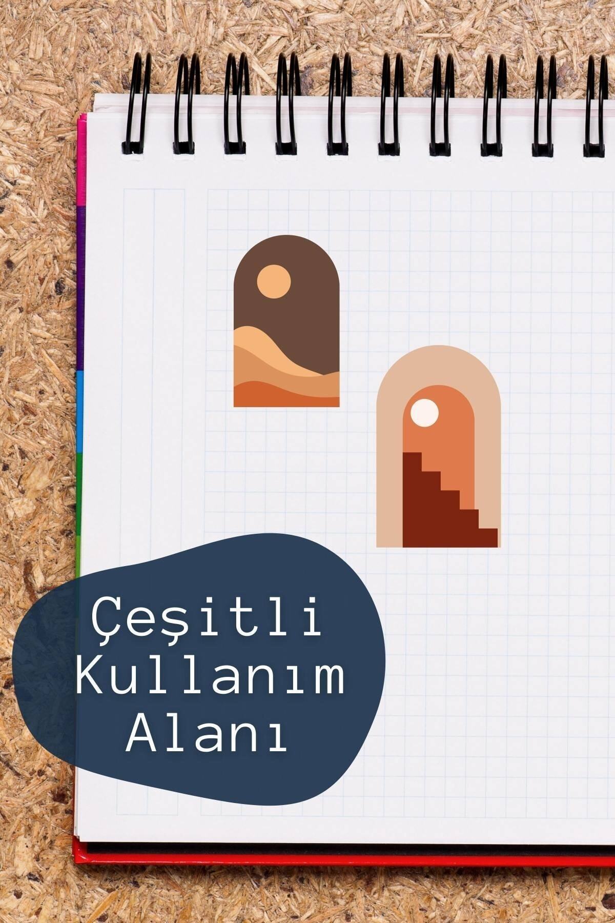 Boho Temalı Sticker Seti - 4 Adet Etiket Seti- Telefon, Tablet, Defter Laptop Uyumlu Etiket