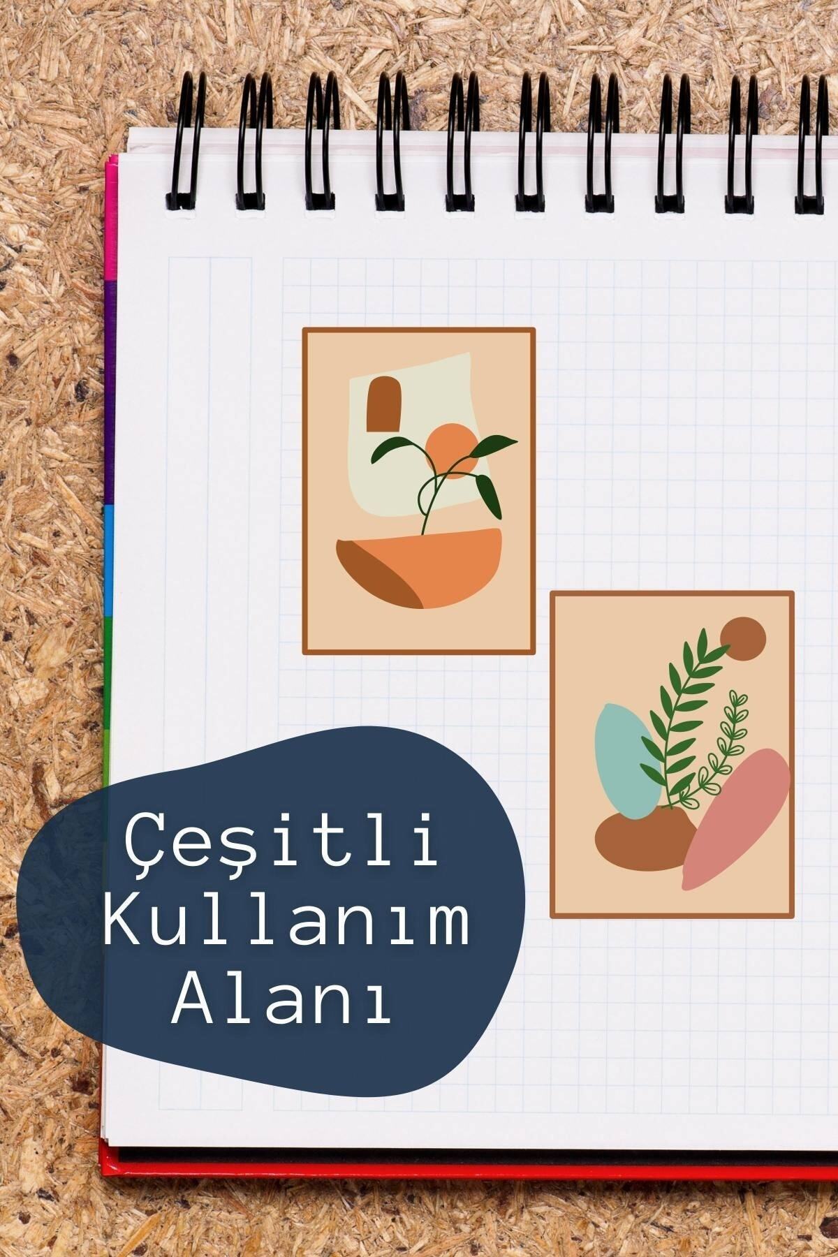Boho Temalı Sticker Seti - 4 Adet Etiket Seti- Telefon, Tablet, Defter Laptop Uyumlu Etiket