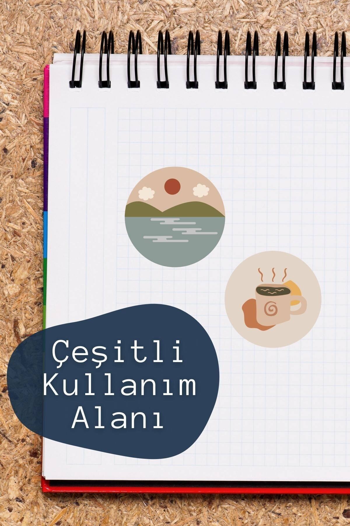 Boho Temalı Sticker Seti - 6 Adet Etiket Seti- Telefon, Tablet, Defter Laptop Uyumlu Etiket