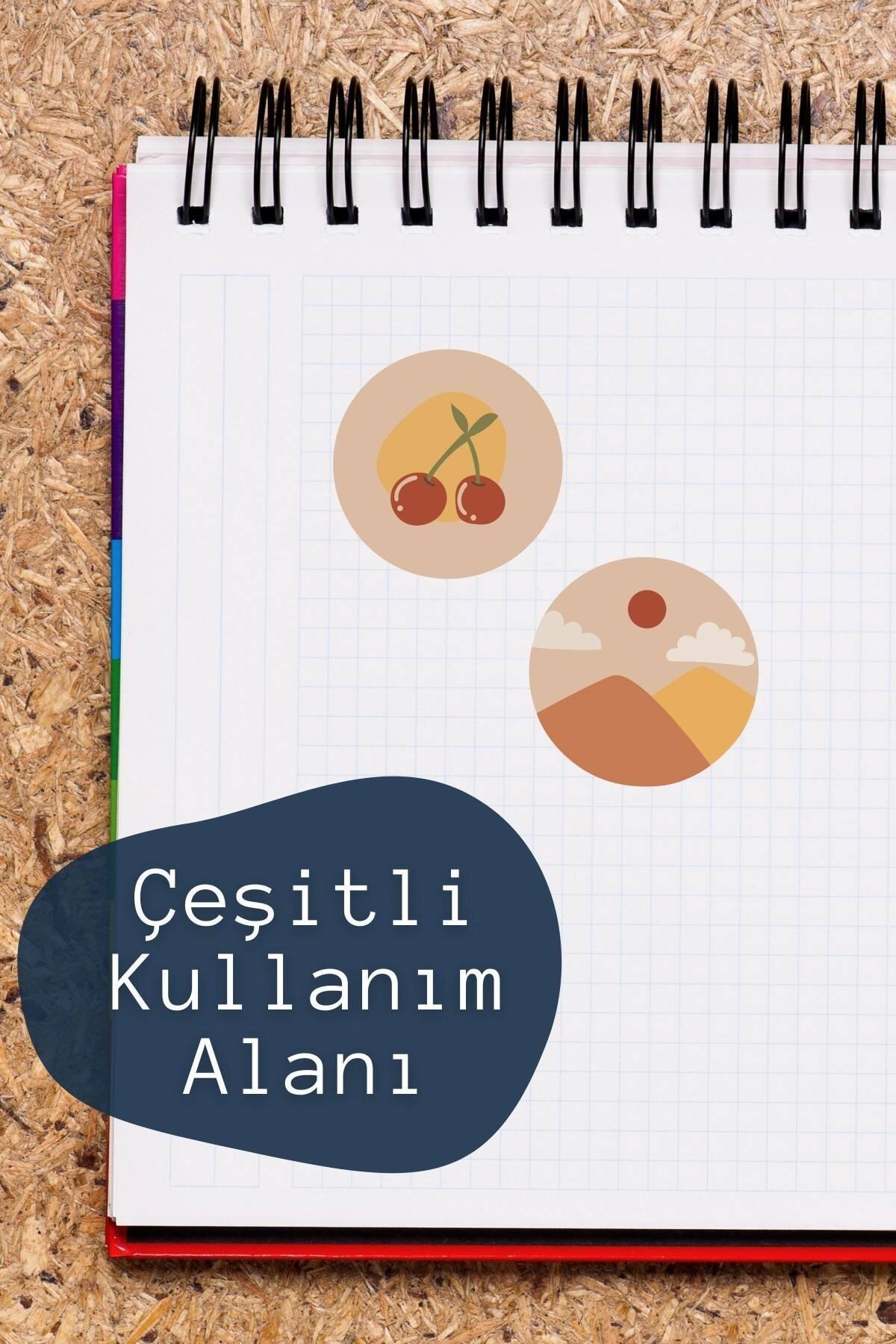 Boho Temalı Sticker Seti - 6 Adet Etiket Seti- Telefon, Tablet, Defter Laptop Uyumlu Etiket