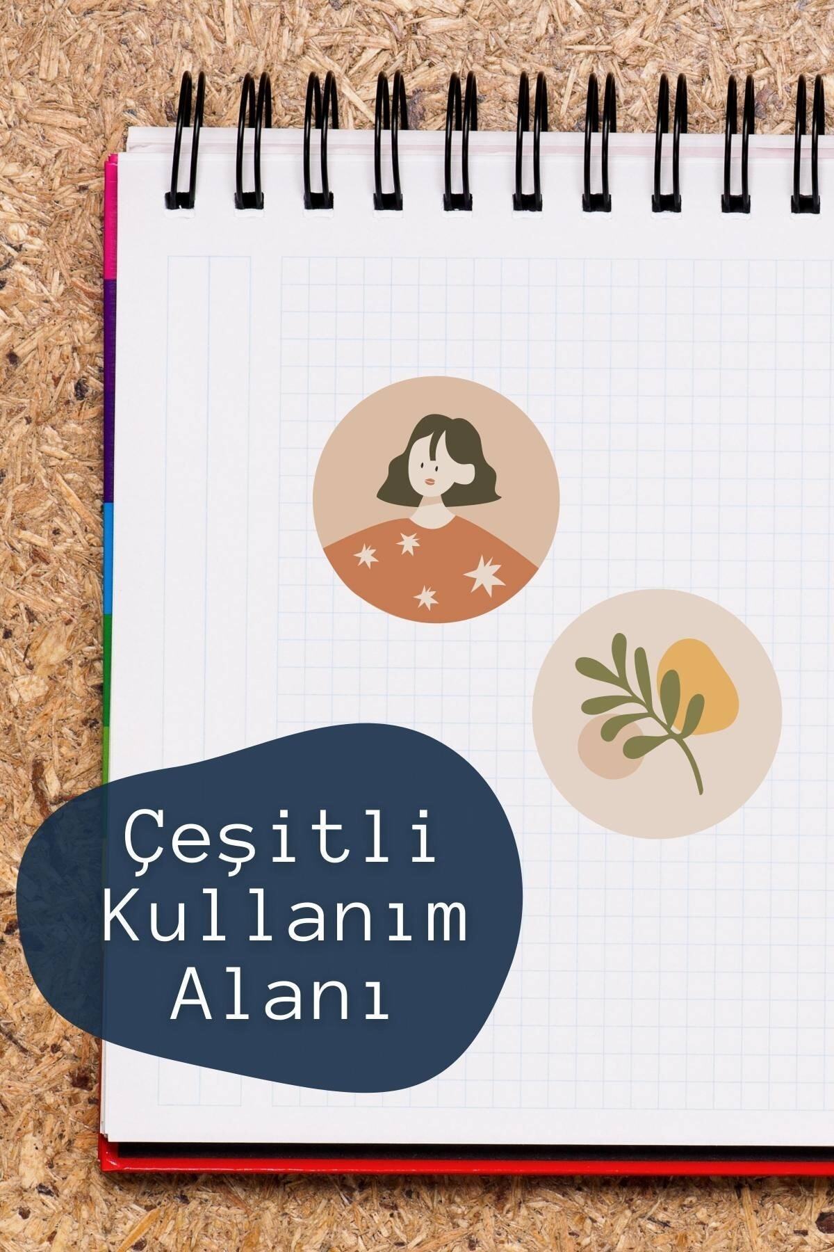 Boho Temalı Sticker Seti - 6 Adet Etiket Seti- Telefon, Tablet, Defter Laptop Uyumlu Etiket