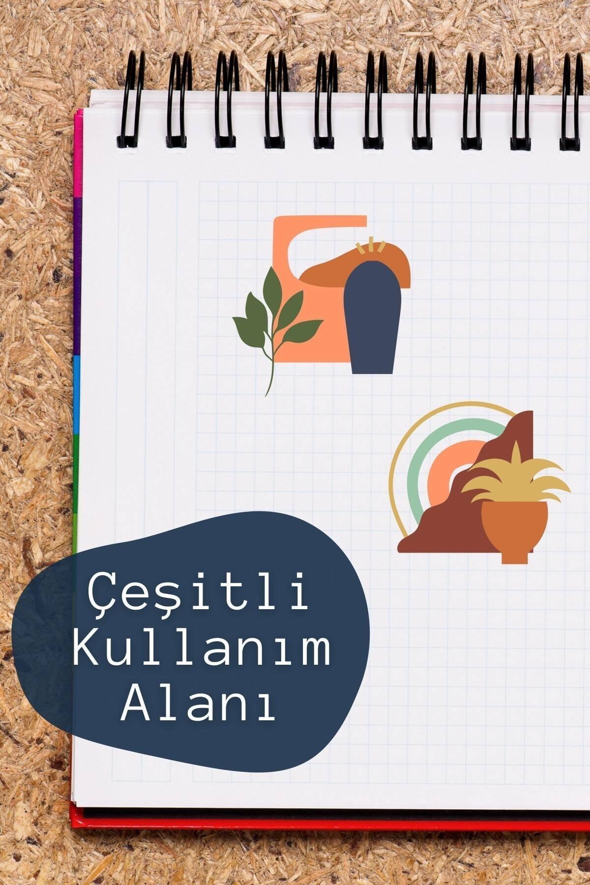 Boho Temalı Sticker Seti - 6 Adet Etiket Seti- Telefon, Tablet, Defter Laptop Uyumlu Etiket