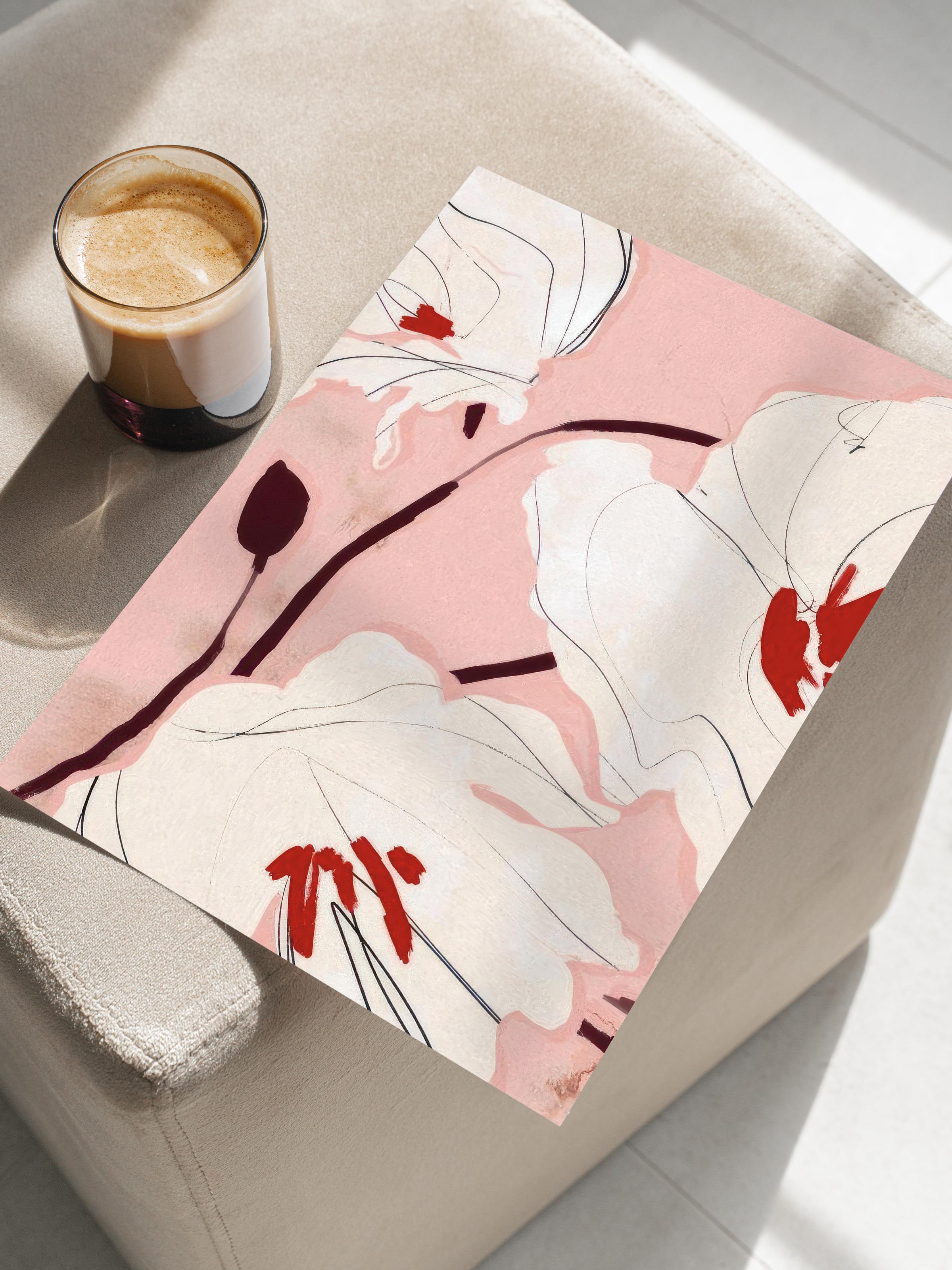 Bold Blossom Poster, Çerçevesiz Duvar Posteri, Dikey Duvar Tablosu Comfort Serisi NO:108571