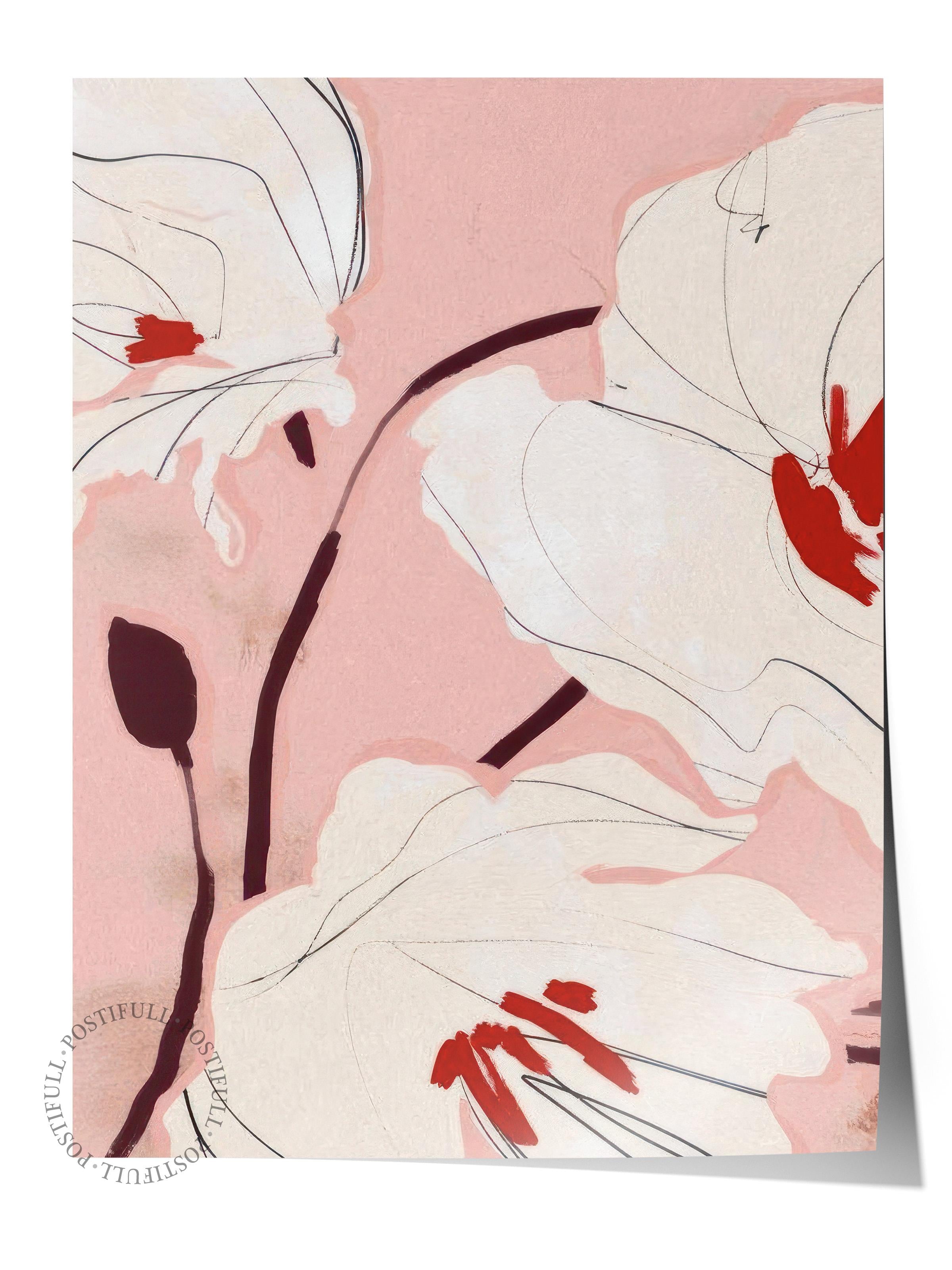 Bold Blossom Poster, Çerçevesiz Duvar Posteri, Dikey Duvar Tablosu Comfort Serisi NO:108571