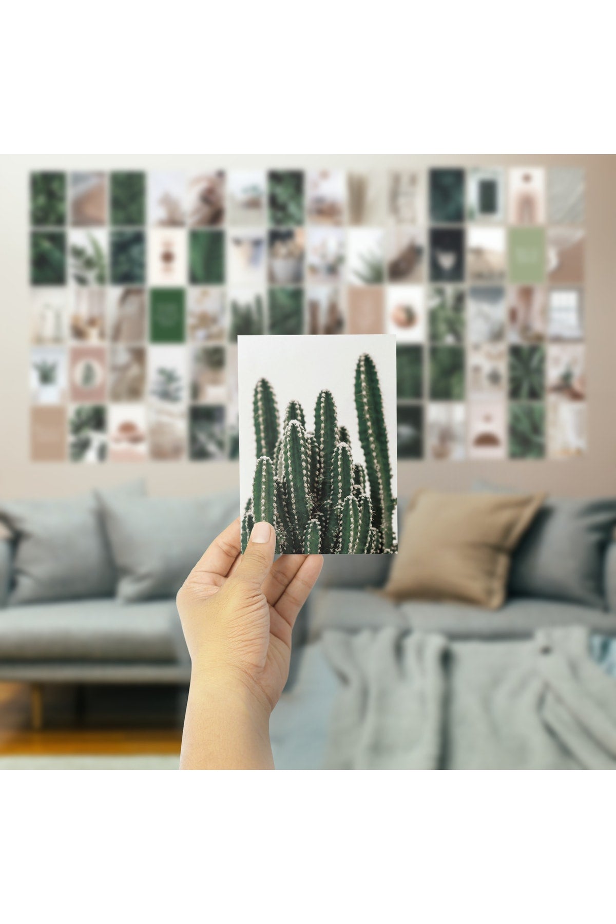 Botanical Duvar Posteri Kolaj Set, 70 Adet, Arkası Yapışkanlı, Botanik Temalı Poster Seti, 10cm*15cm