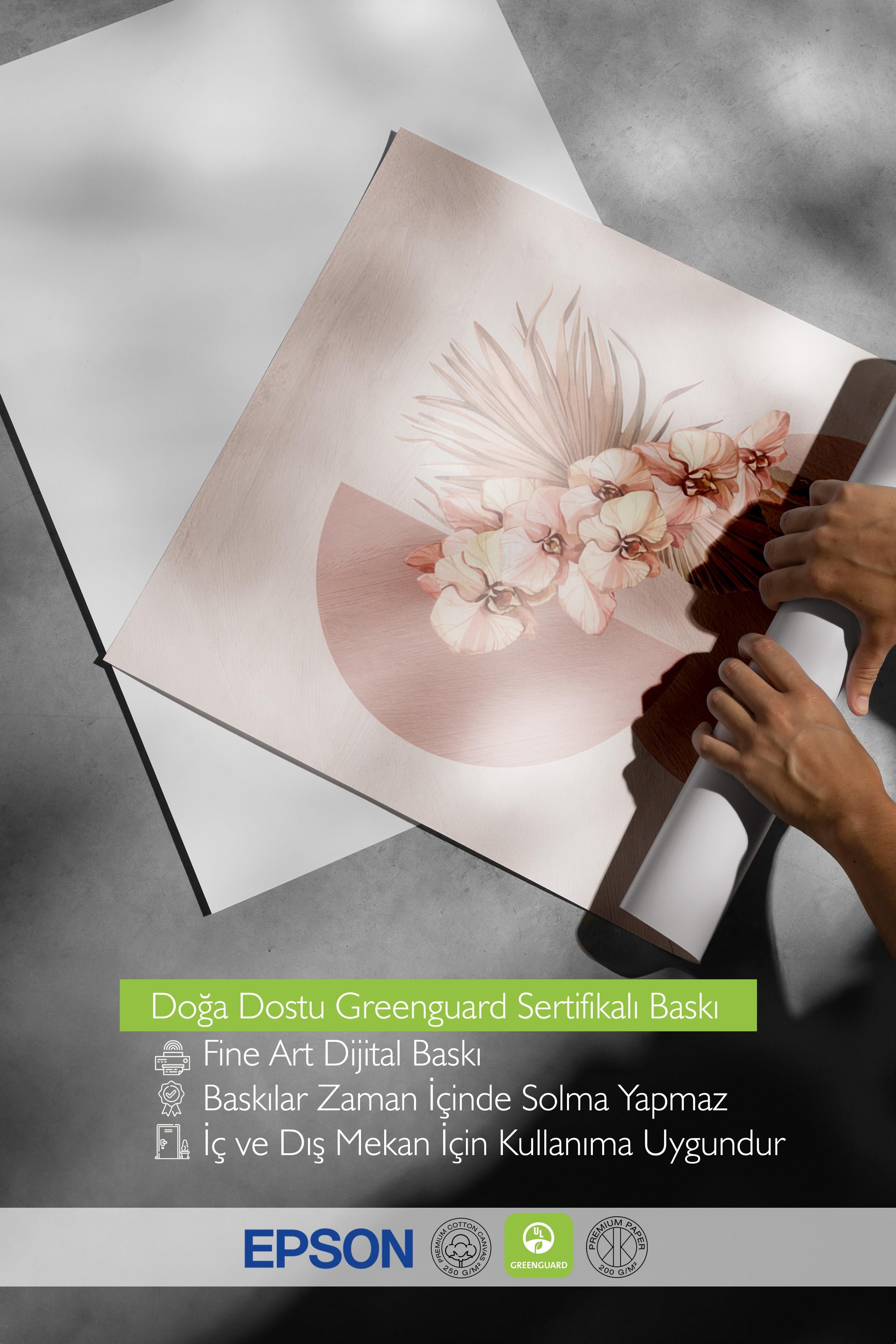 Botanical Shapes and Flowers Poster, Dikey Duvar Tablosu Comfort Serisi NO:108531