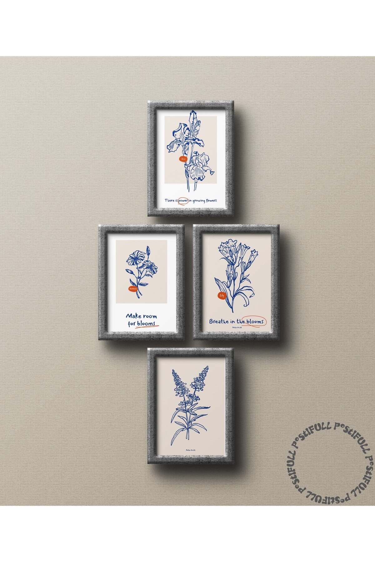 Botanik Poster - Çiçek Çizimi Çerçevesiz Poster