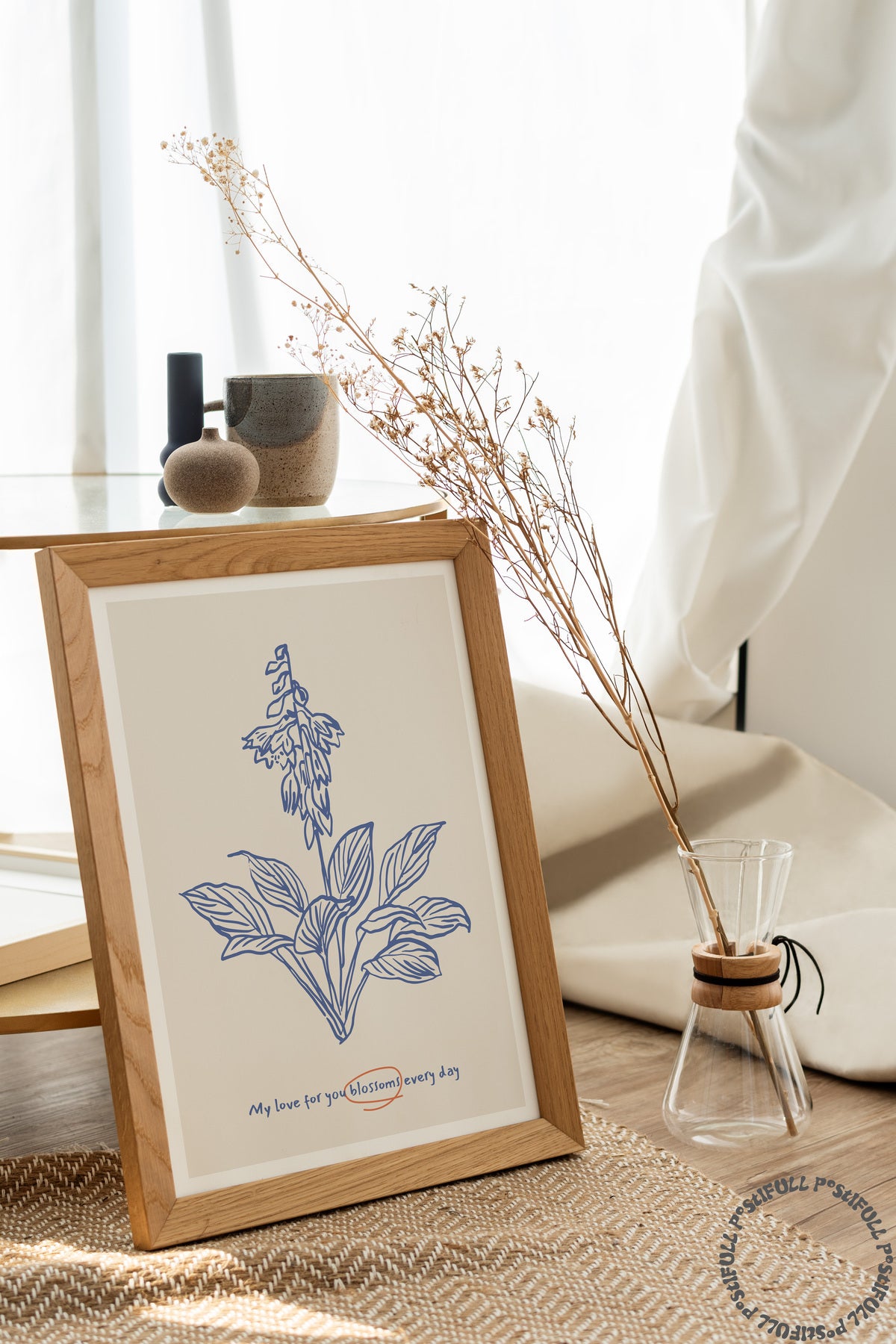 Botanik Poster - Çiçek Çizimi Çerçevesiz Poster