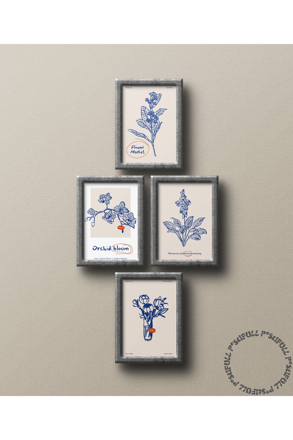 Botanik Poster - Çiçek Çizimi Çerçevesiz Poster