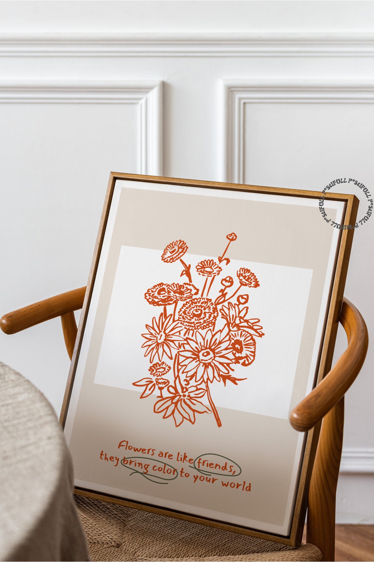 Botanik Poster - Çiçek Çizimi Çerçevesiz Poster
