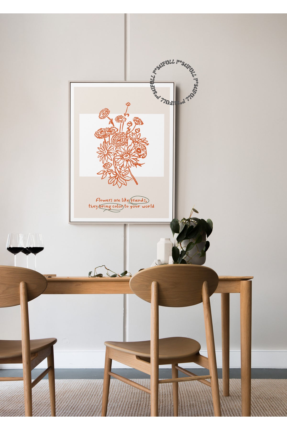Botanik Poster - Çiçek Çizimi Çerçevesiz Poster