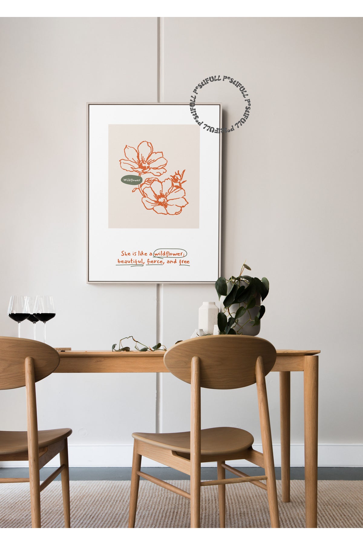 Botanik Poster - Çiçek Çizimi Çerçevesiz Poster