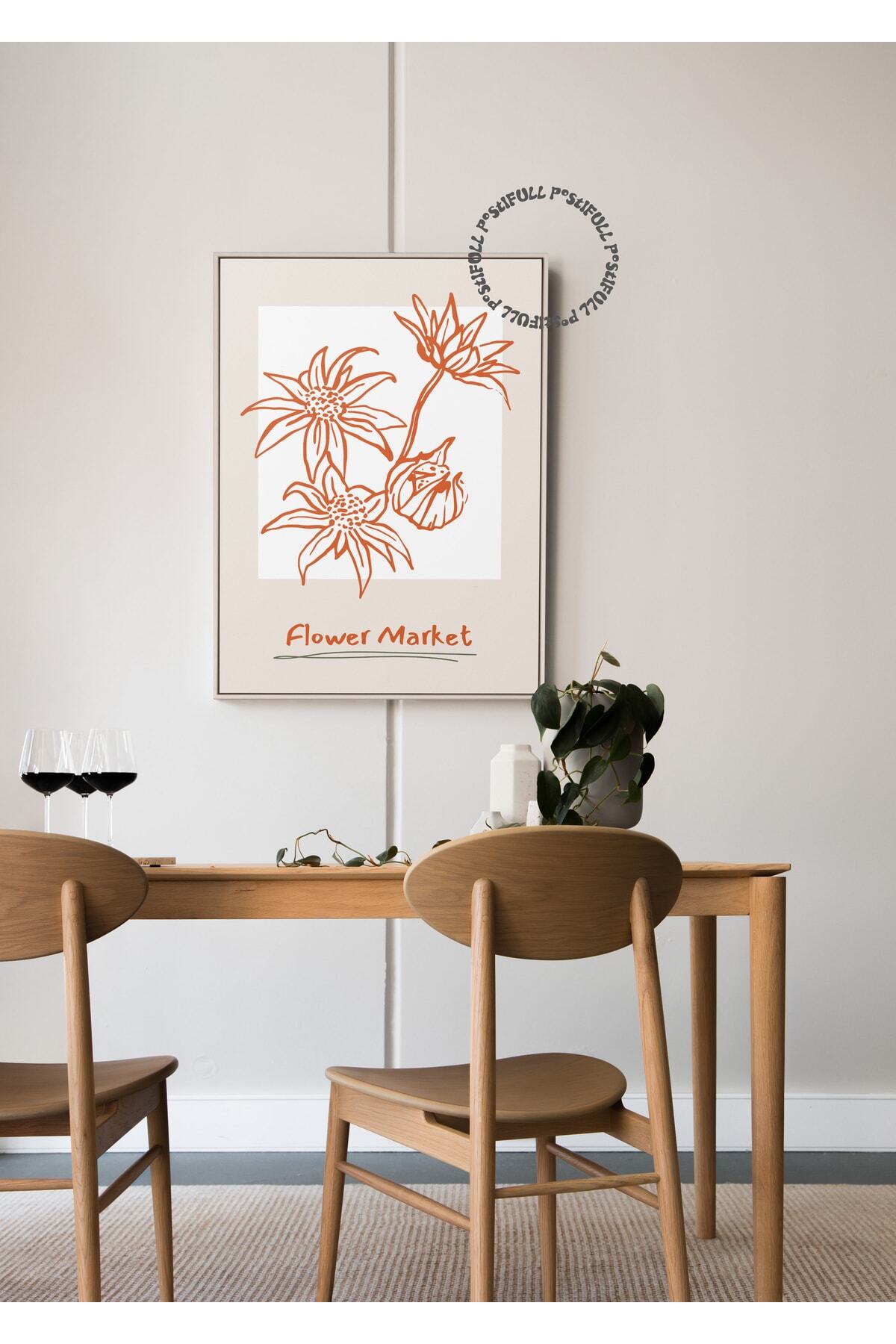 Botanik Poster - Çiçek Çizimi Çerçevesiz Poster