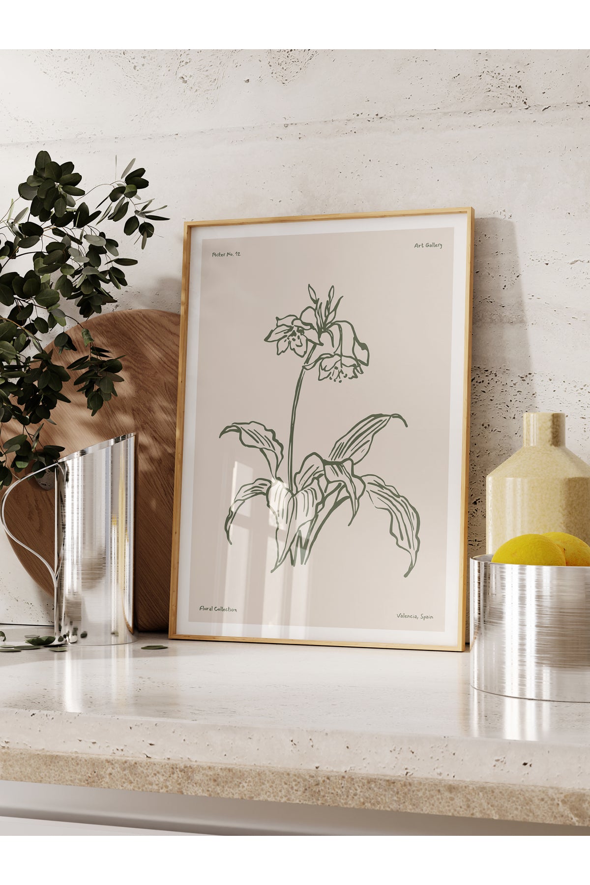 Botanik Poster - Çiçek Çizimi Çerçevesiz Poster