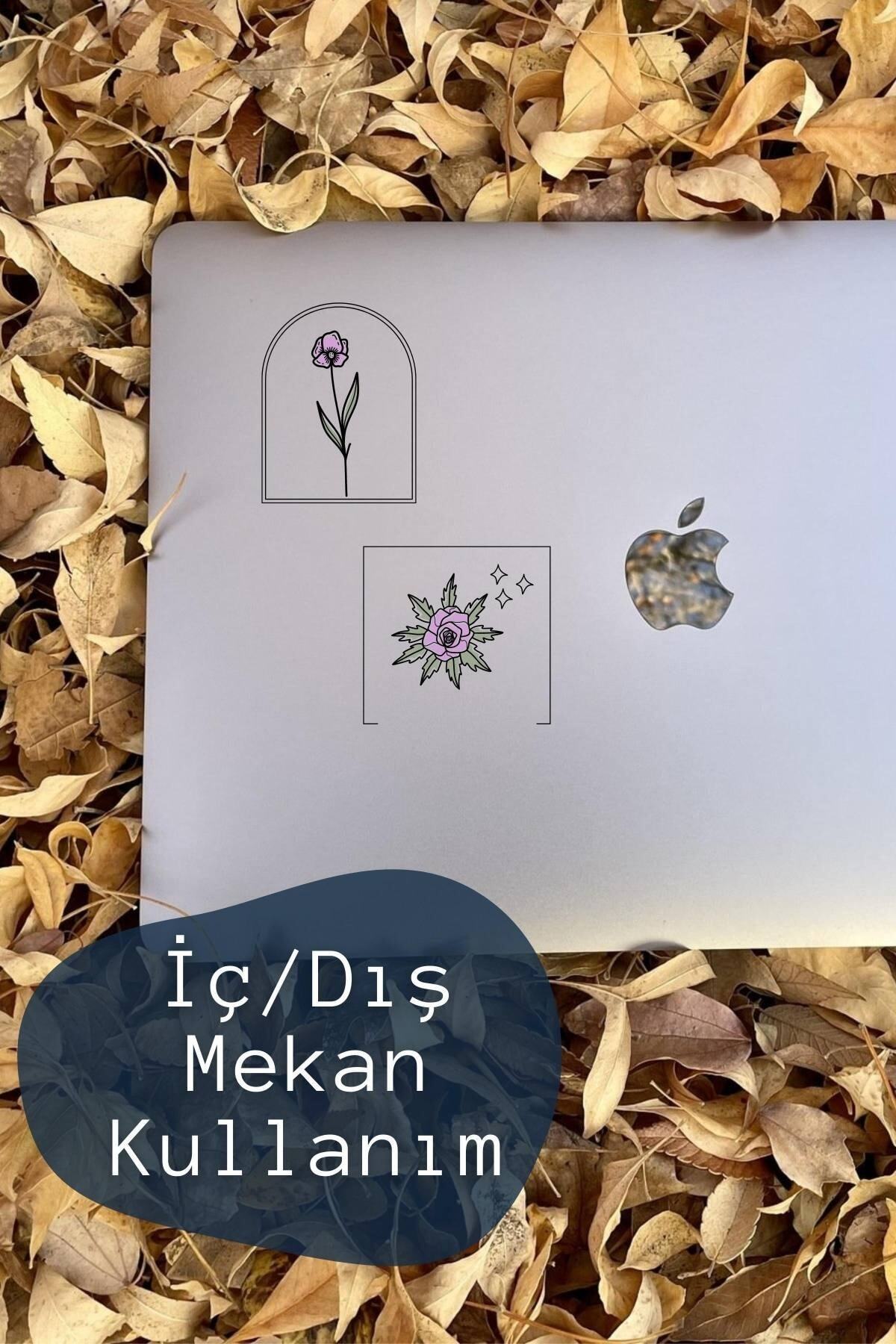 Botanik Temalı Sticker Seti - 12 Adet Etiket Seti- Telefon, Tablet, Defter Laptop Uyumlu Etiket