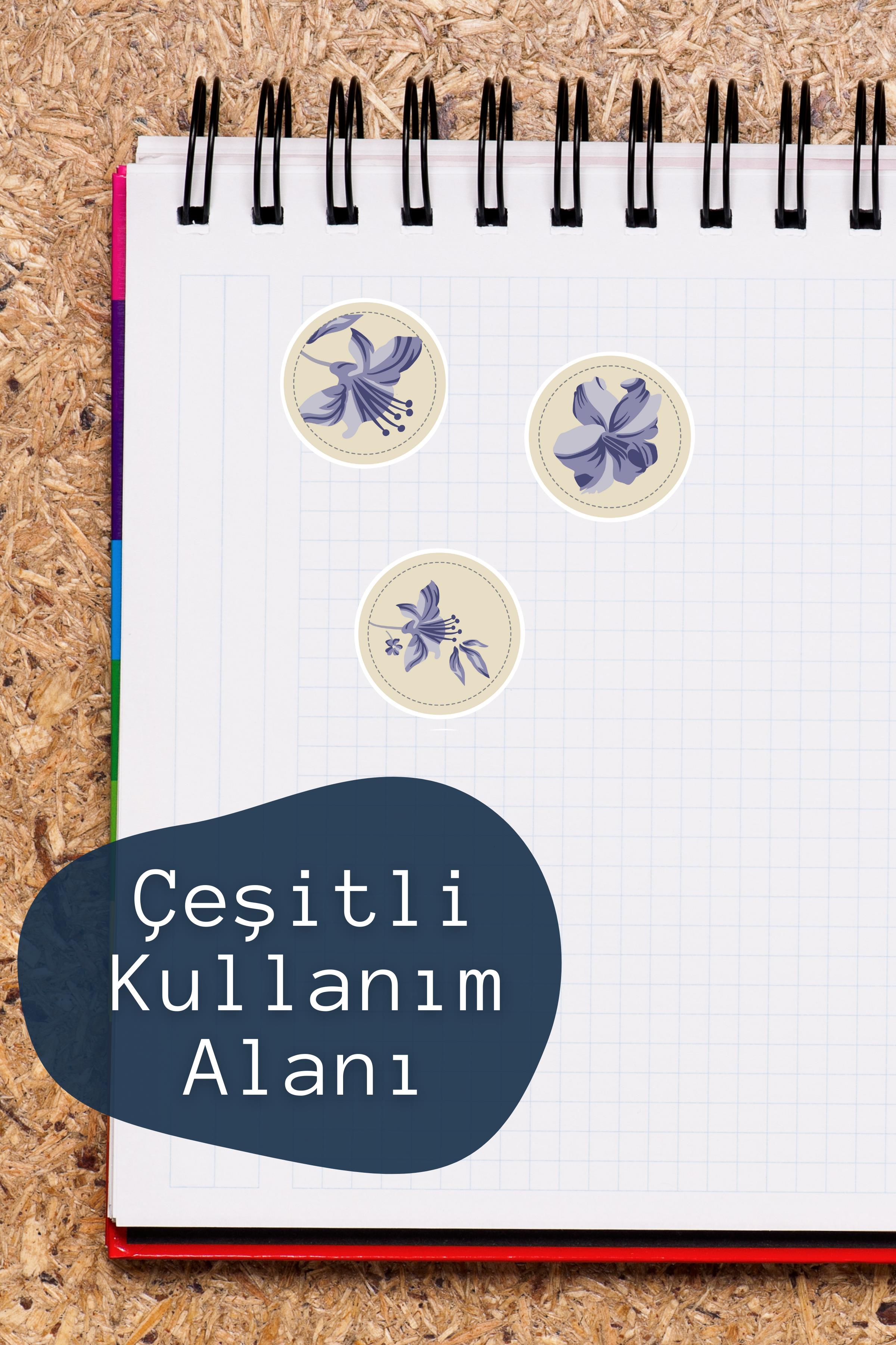 Botanik Temalı Sticker ve Etiket Seti - Orta Boy - Su Geçirmez, Kalın Yapışkanlı Sticker Seti