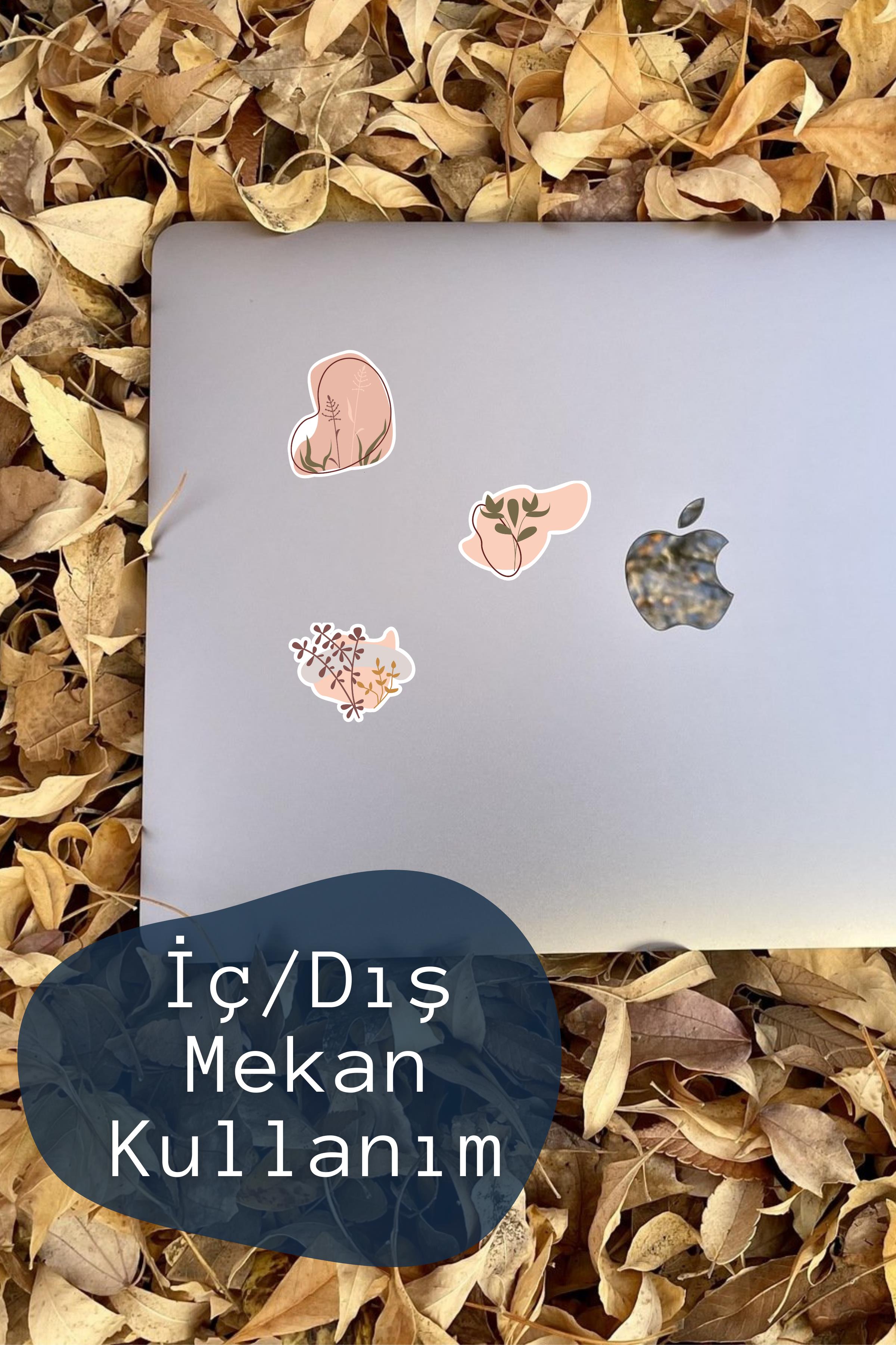 Botanik Temalı Sticker ve Etiket Seti - Orta Boy - Su Geçirmez, Kalın Yapışkanlı Sticker Seti