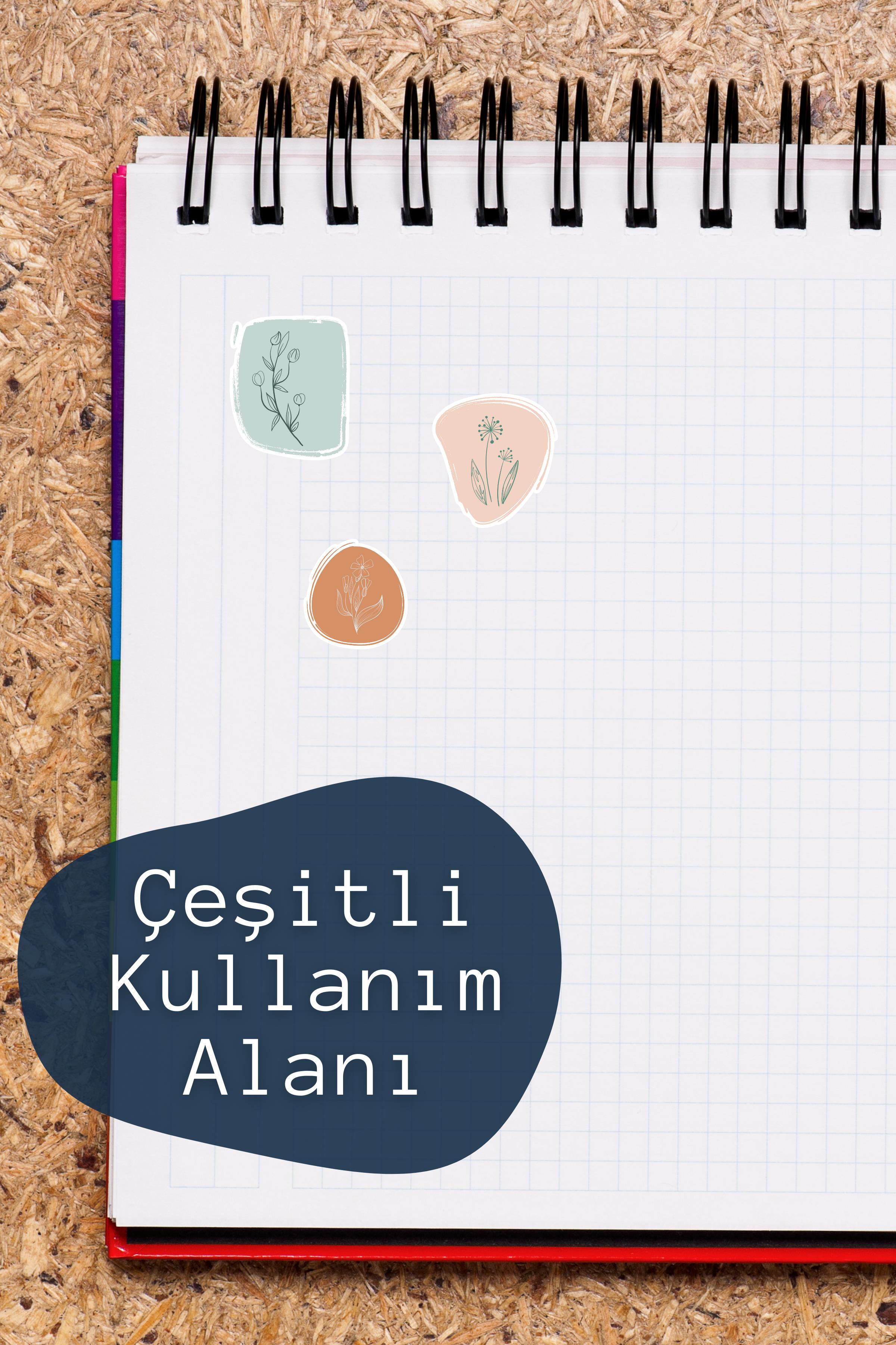 Botanik Temalı Sticker ve Etiket Seti - Orta Boy - Su Geçirmez, Kalın Yapışkanlı Sticker Seti