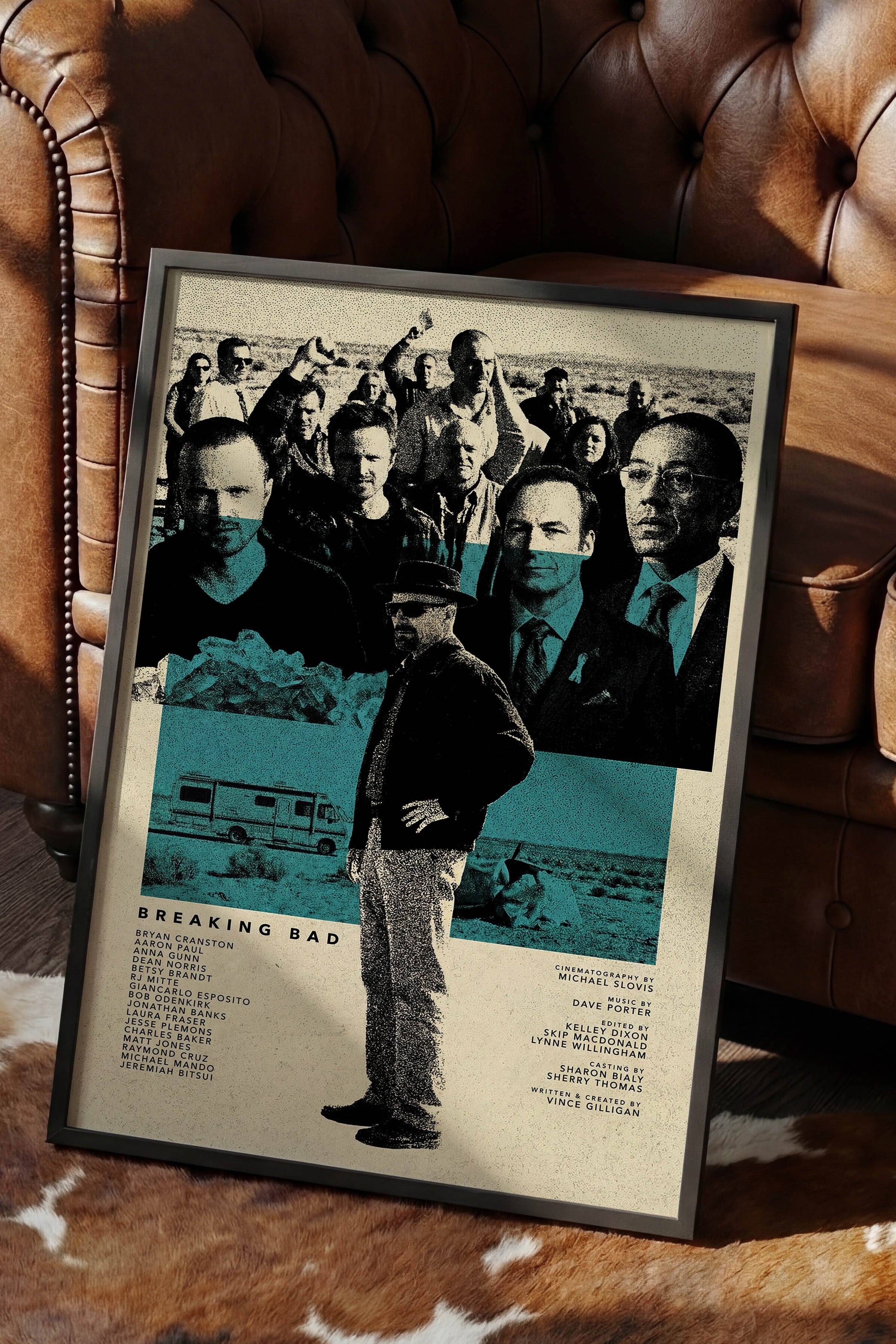 Breaking Bad Siyah Çerçeveli Poster, Sinema ve Dizi Tablo, Film Dizi Afişleri NO:112765