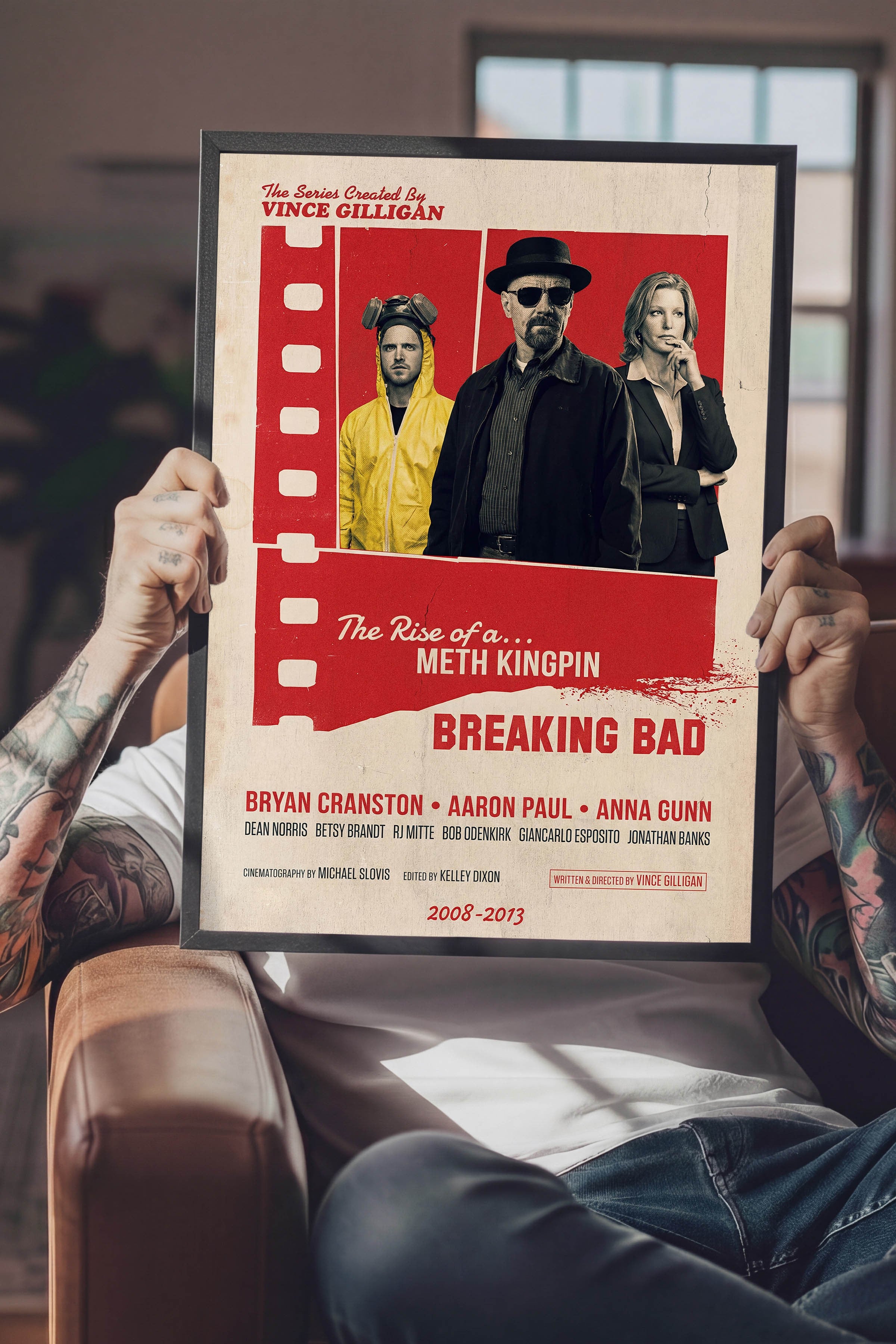 Breaking Bad Siyah Çerçeveli Poster, Sinema ve Dizi Tablo, Film Dizi Afişleri NO:112841