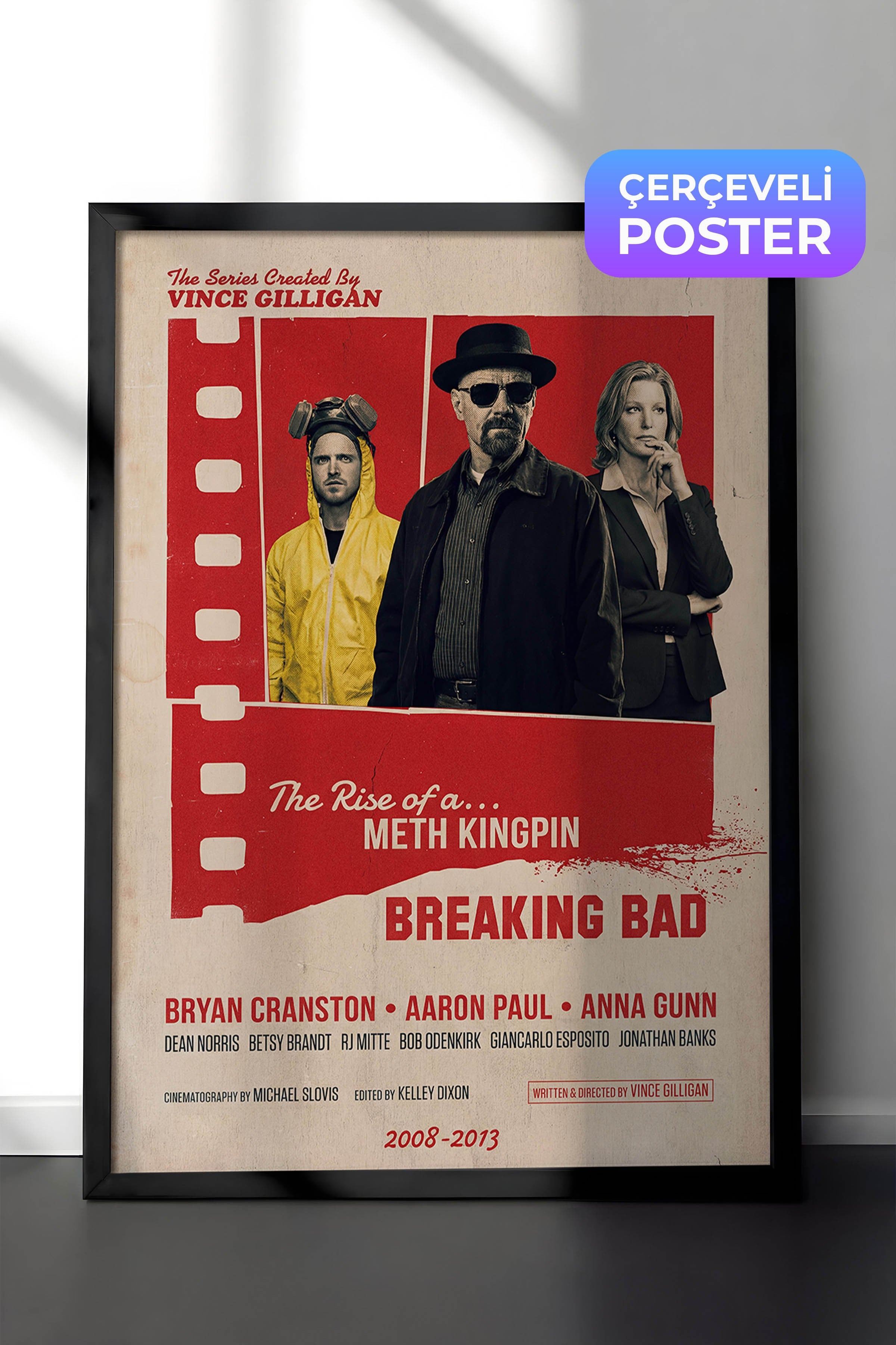 Breaking Bad Siyah Çerçeveli Poster, Sinema ve Dizi Tablo, Film Dizi Afişleri NO:112841