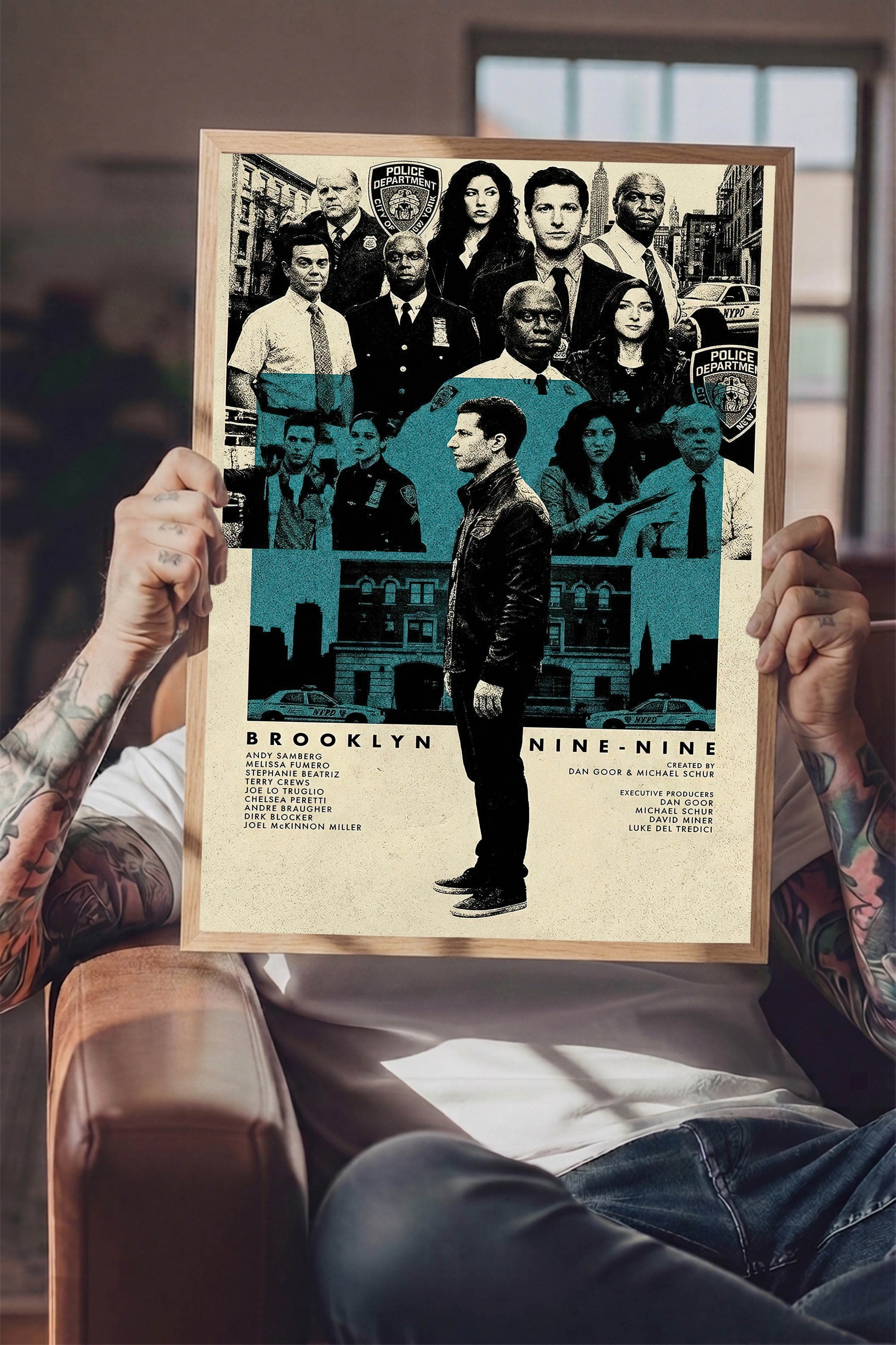 Brooklyn Nine-Nine Ahşap Çerçeveli Poster, Sinema ve Dizi Tablo, Film Dizi Afişleri NO:112797